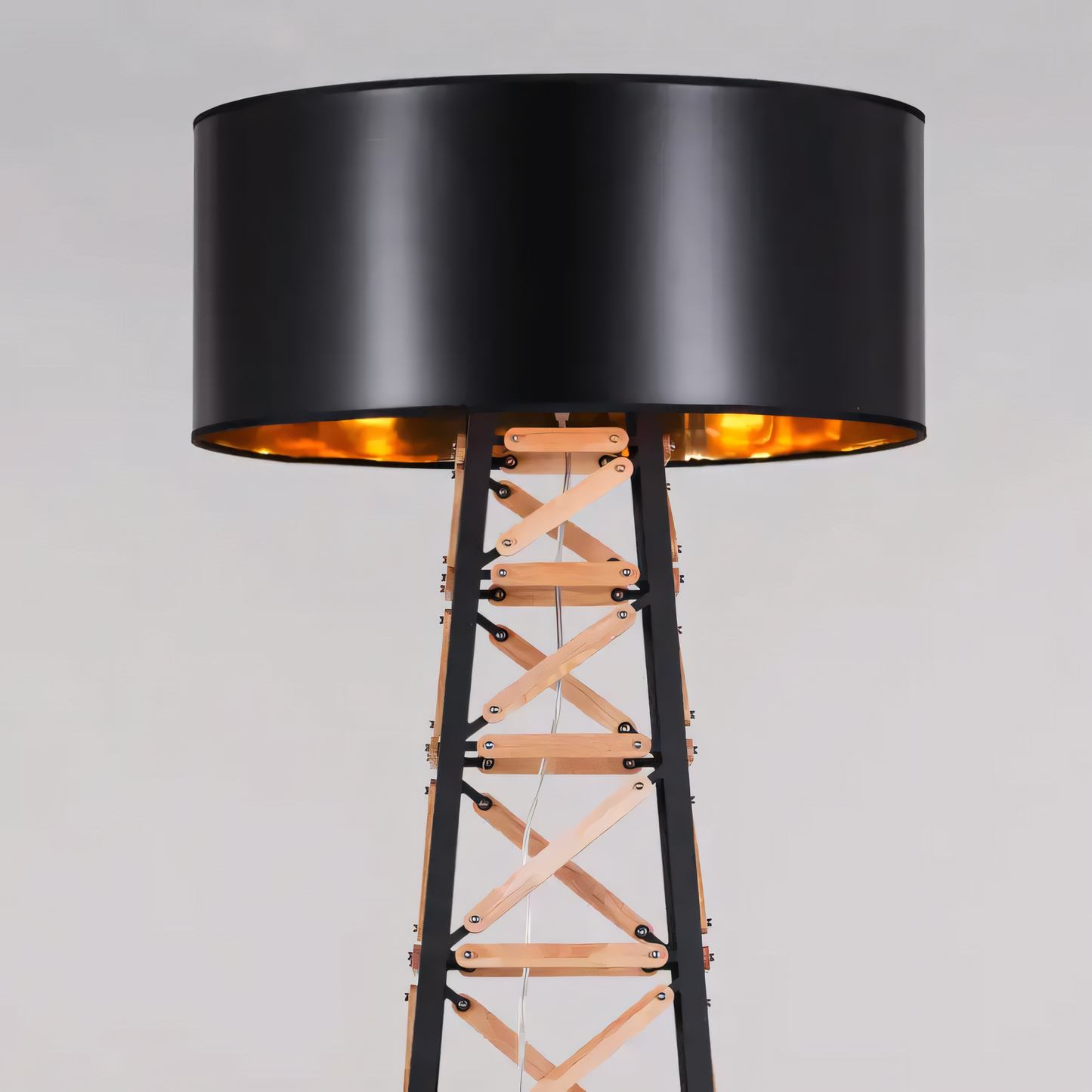 Sophisticated living room floor lamp with a matte black finish