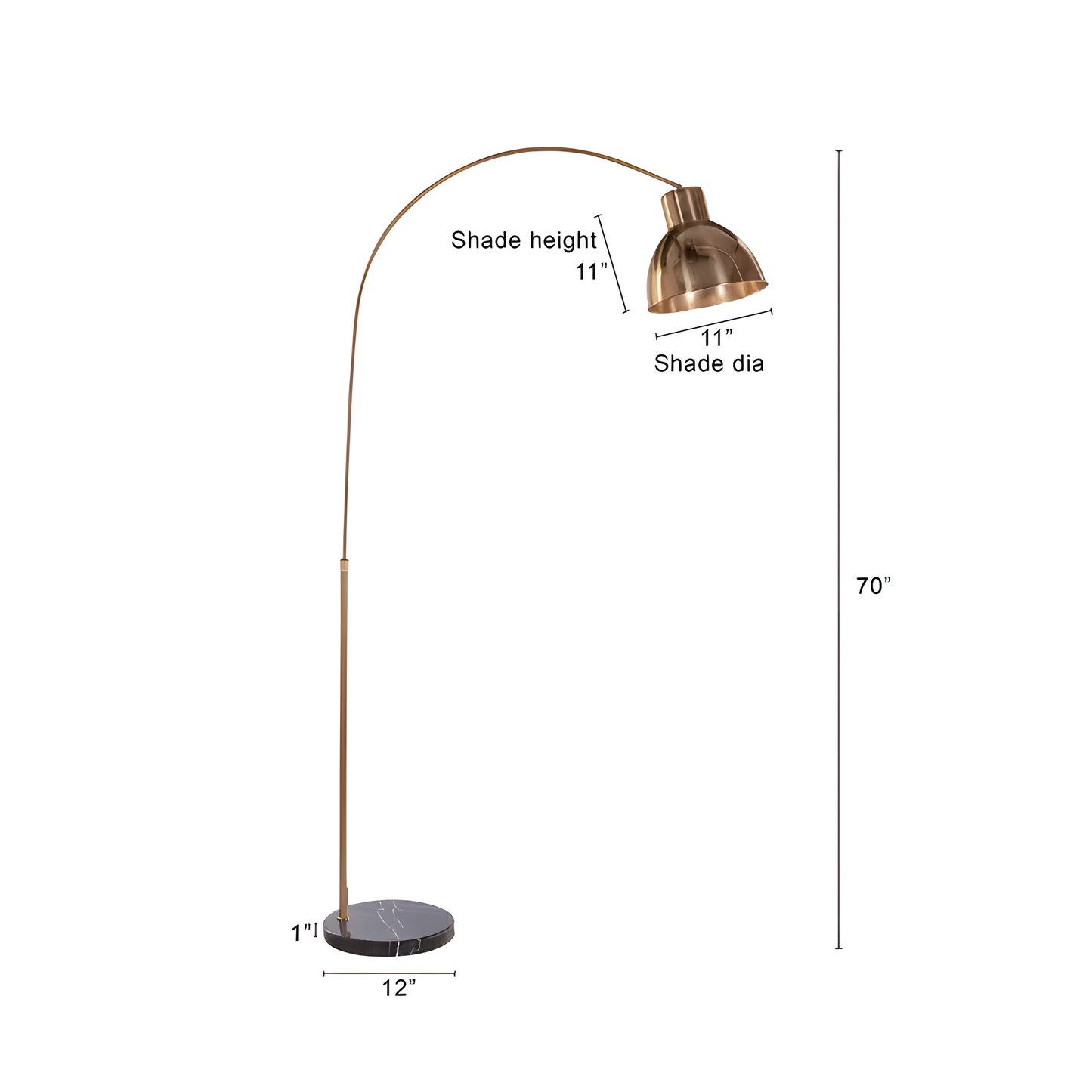 Warm and inviting glow from the Lovelorn (Gold) Marble Floor Lamp in a modern living room