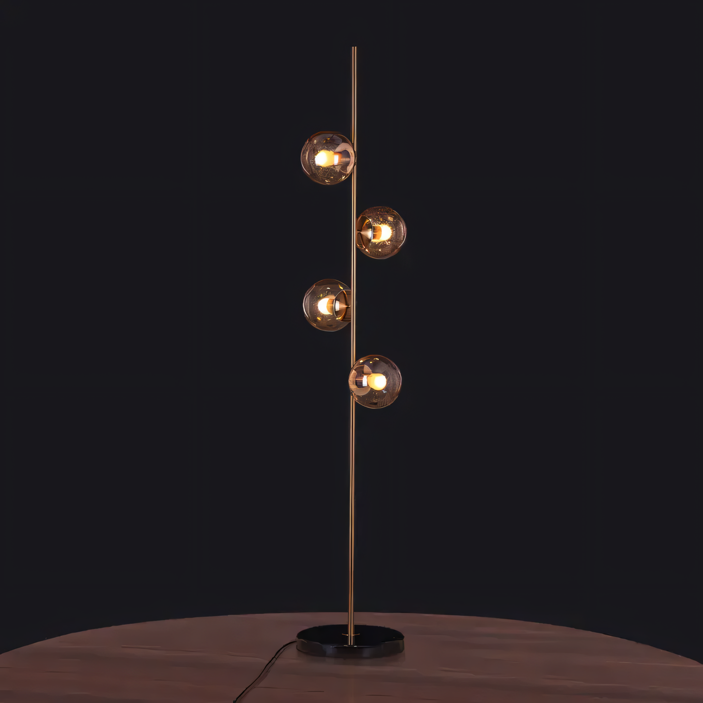 Elegant and Sophisticated Black Marble Base Floor Lamp