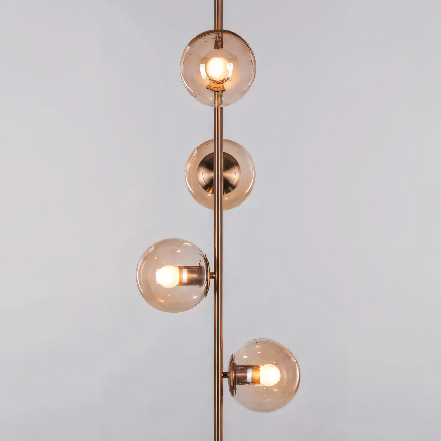 Luxurious Matte Gold and Black Marble Floor Lamp for Refined Ambiance