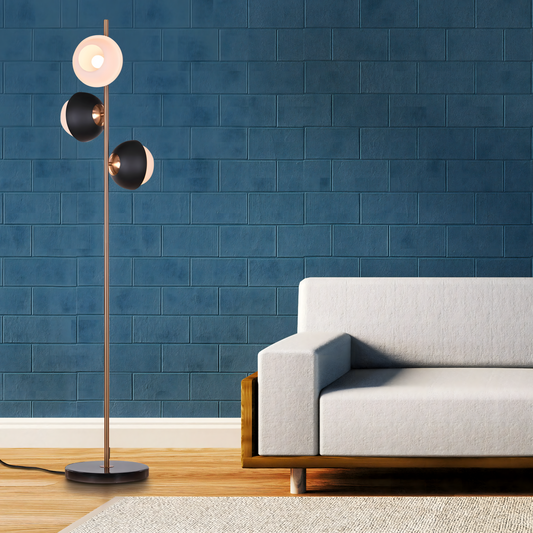 Captivating gold matte metal frame floor lamp