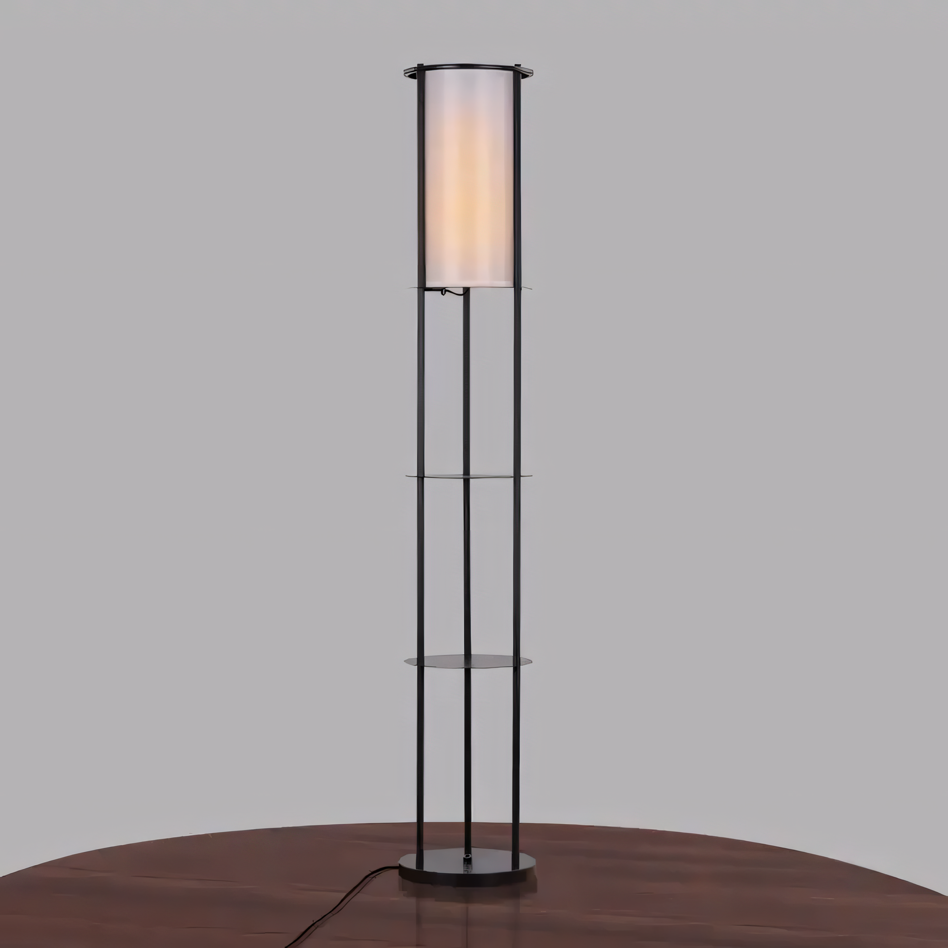 Luxurious black floor lamp with three-step lighting control