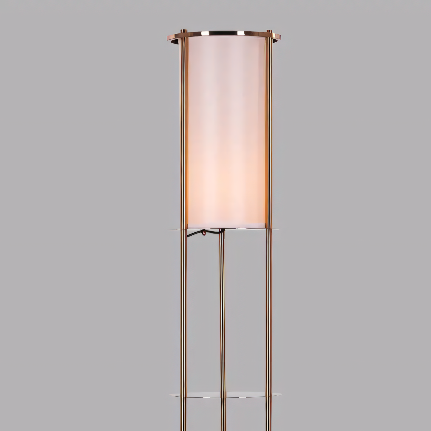 Elegant floor lamp with shelf for display and storage