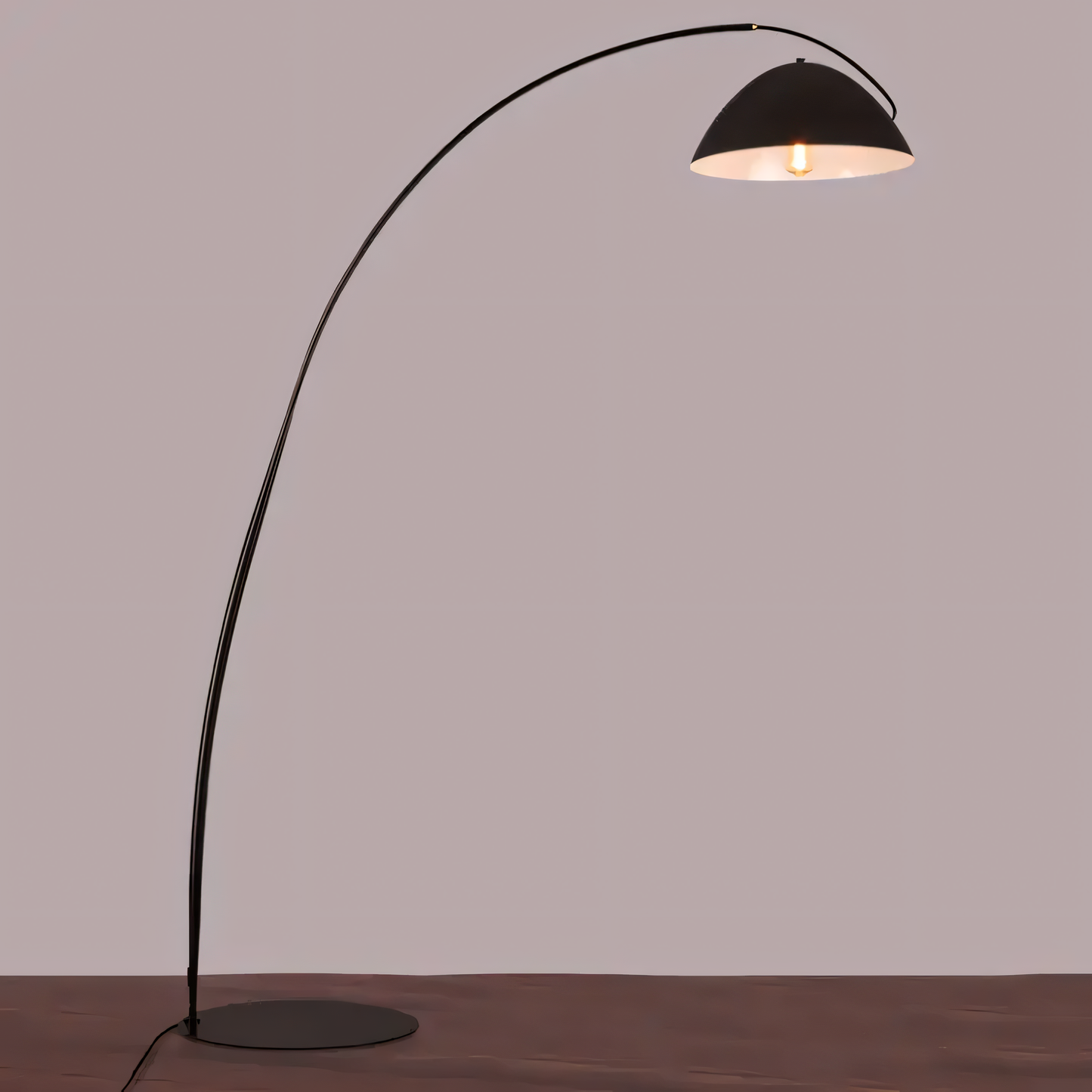 Matte black metal frame floor lamp
