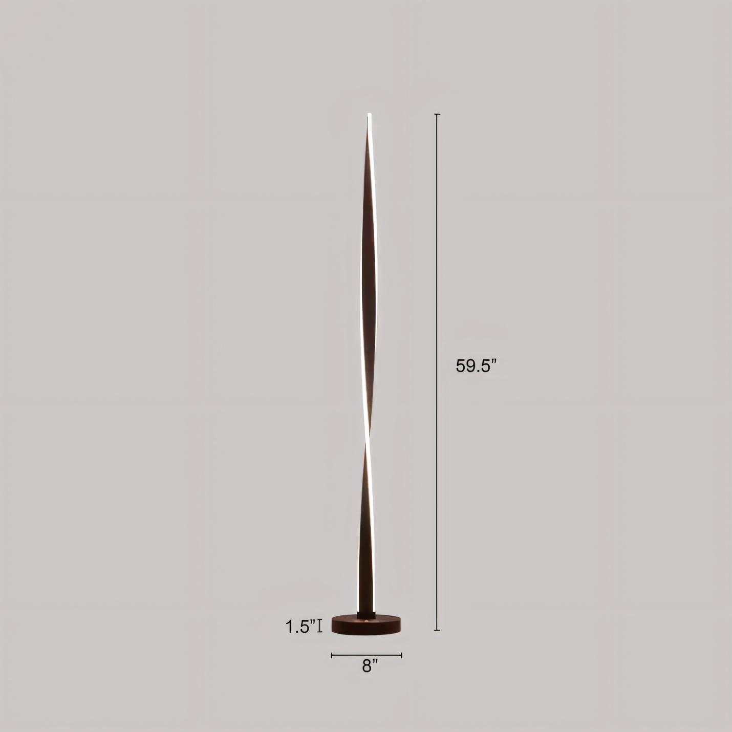 Matte Brown Metal Floor Lamp with Acrylic Diffuser