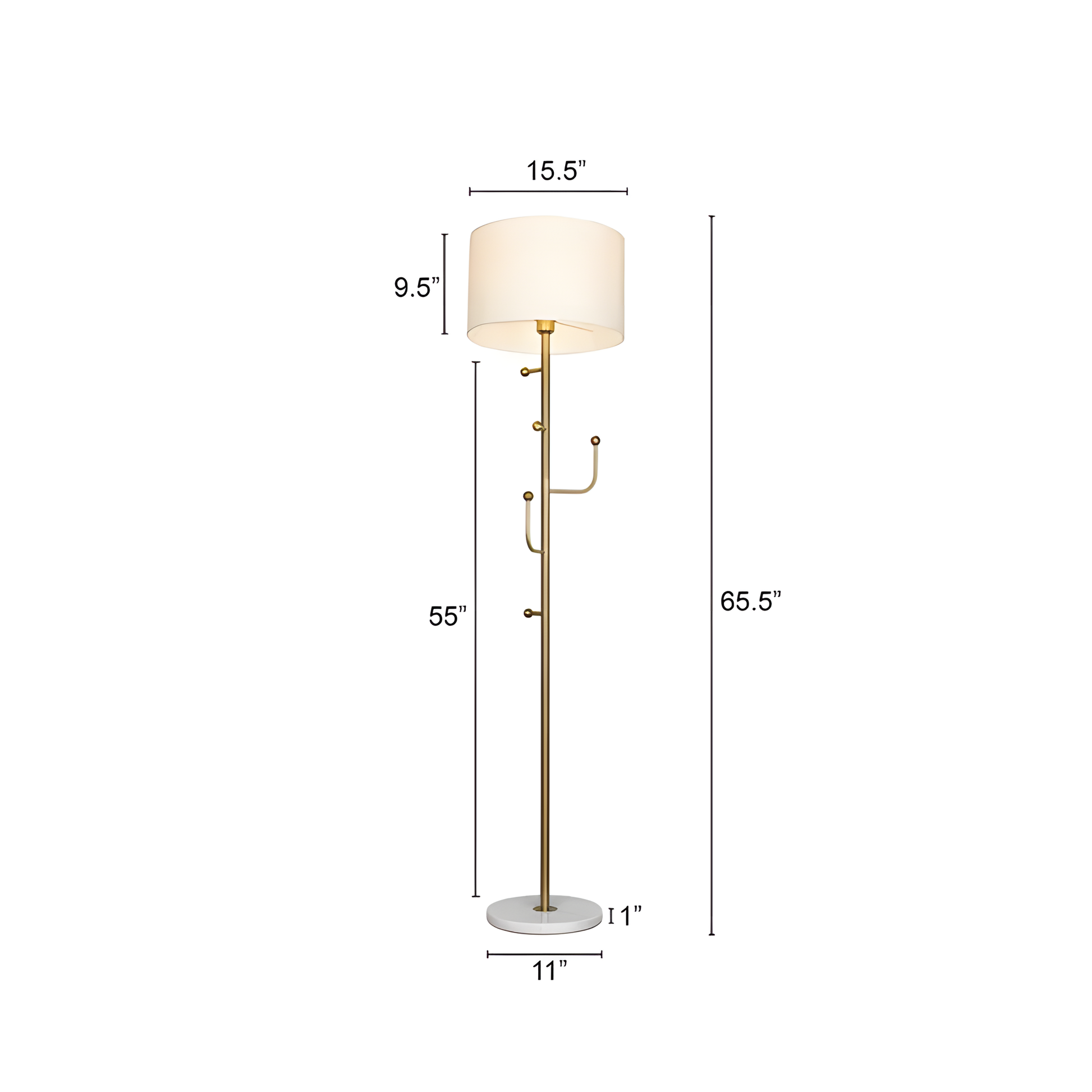 Warm, diffused glow of the Discovered (Marble) Floor Lamp