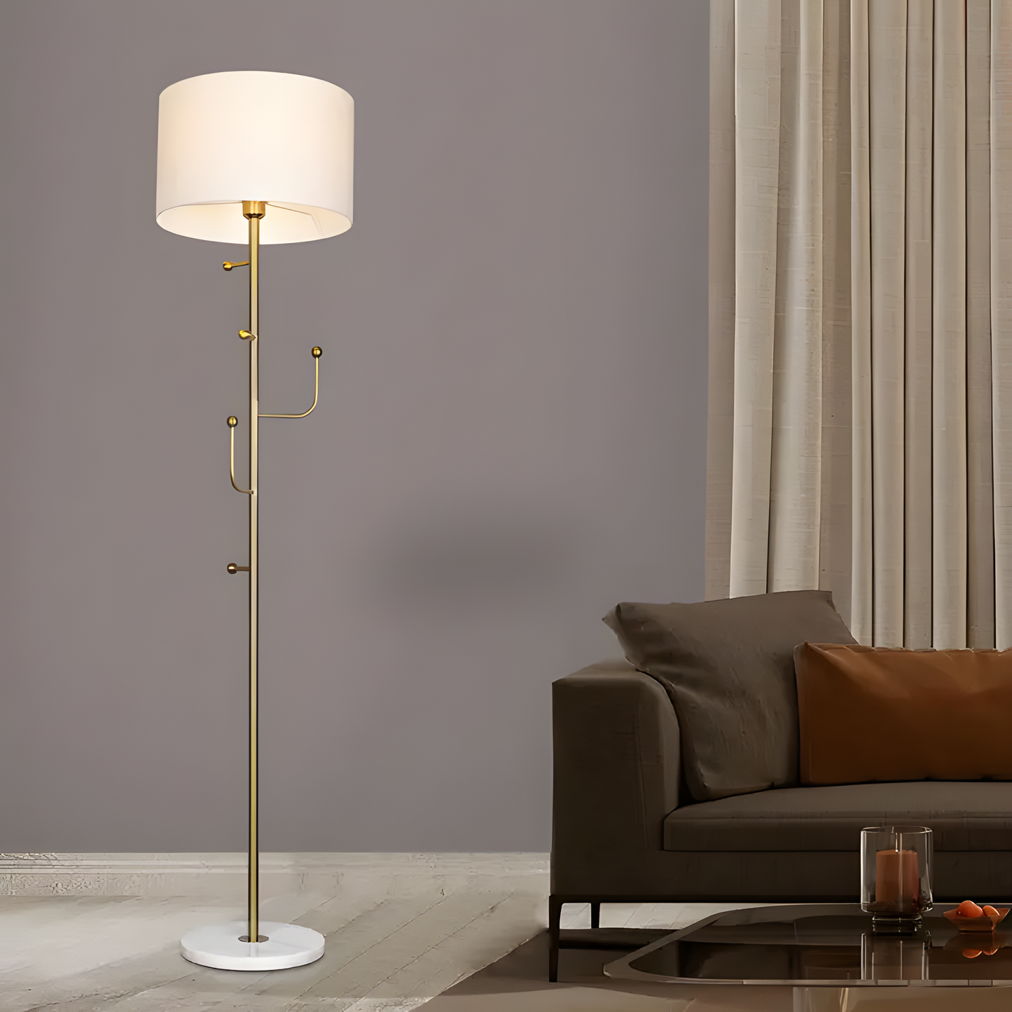 Adjustable arm of the Discovered (Marble) Floor Lamp for optimal lighting