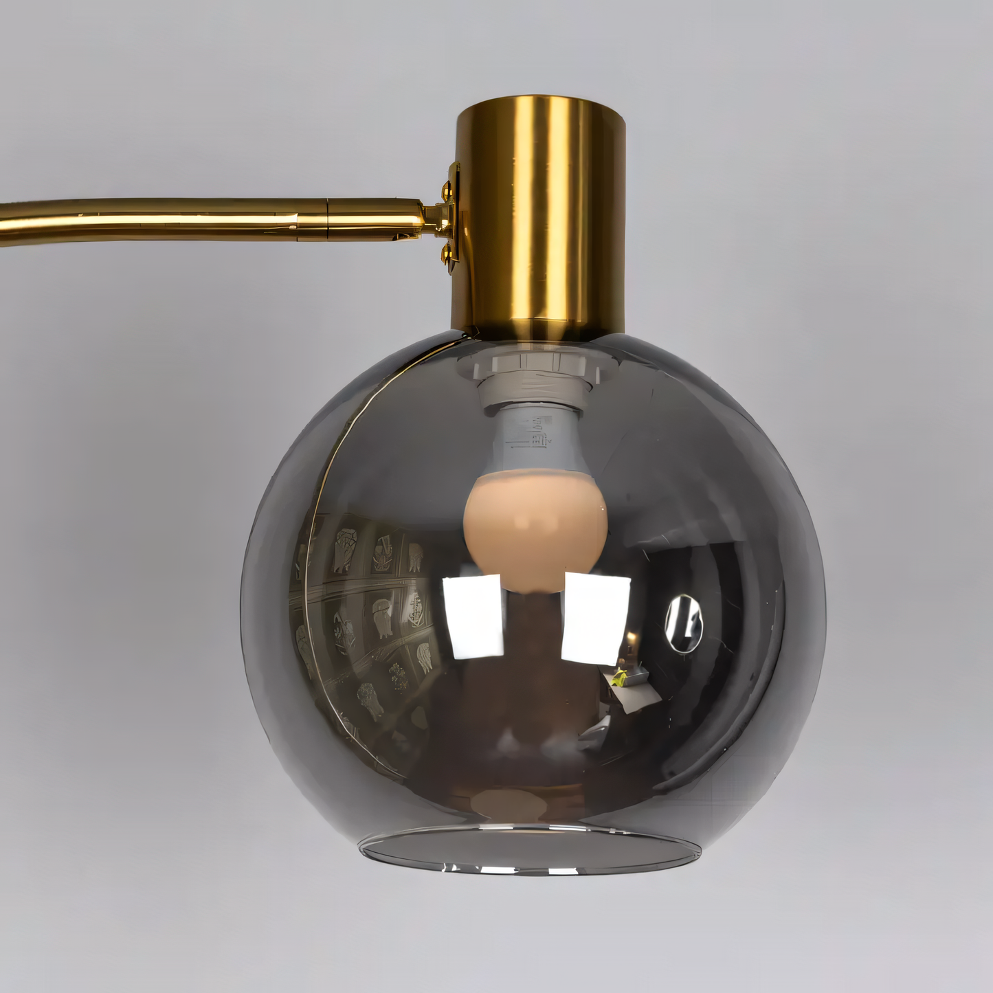 Warm and ambient lighting from the Jet Lag (Marble) Floor Lamp in a cozy bedroom