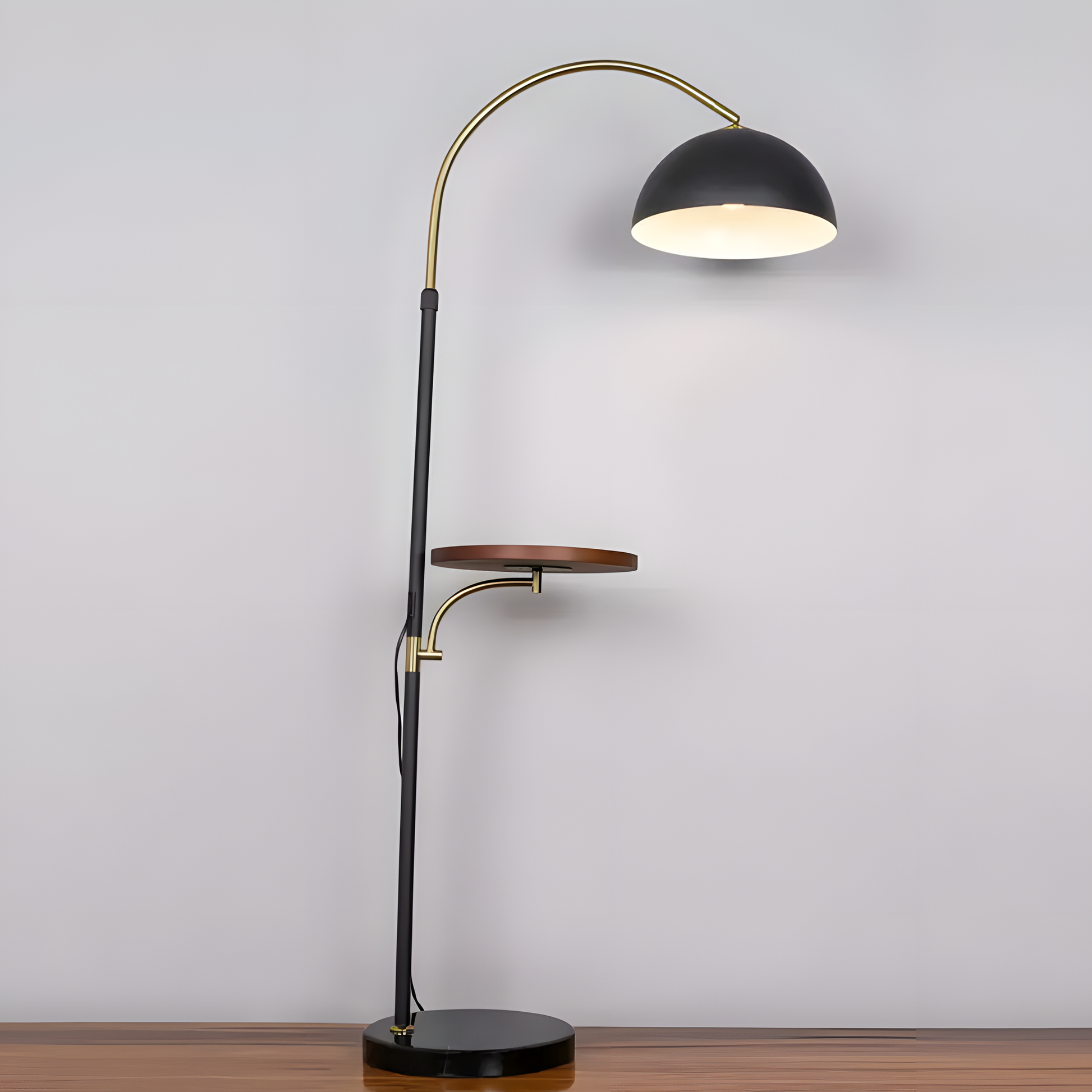 Rising Tide (Marble) Floor Lamp creating a cozy and tranquil ambiance in a bedroom