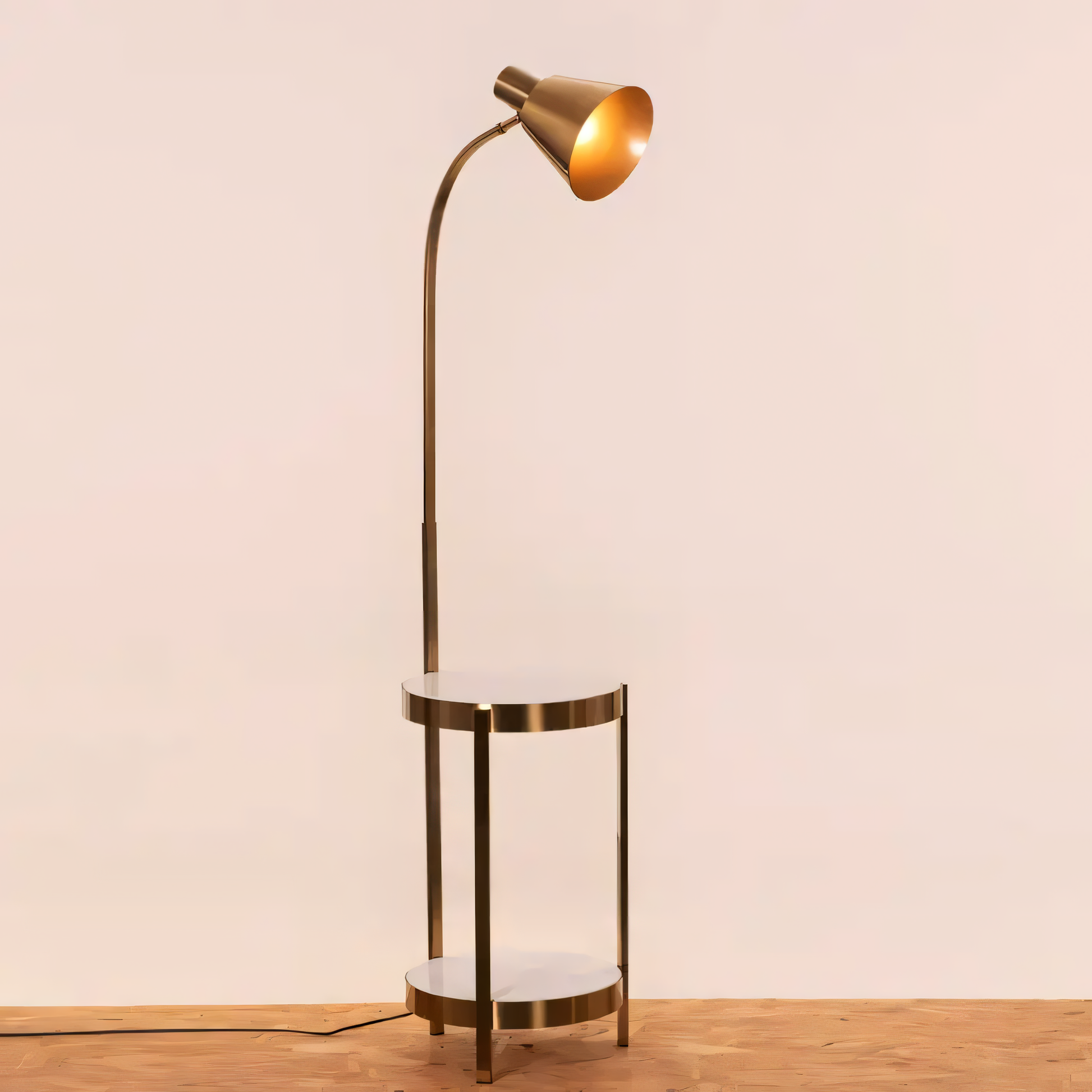 Luxurious gold and white marble floor lamp for grand spaces