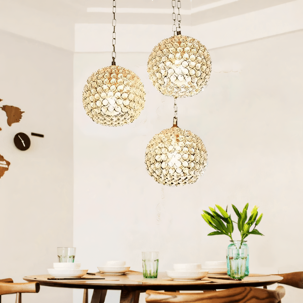 Sophisticated and regal crystal-adorned chandelier for corporate offices