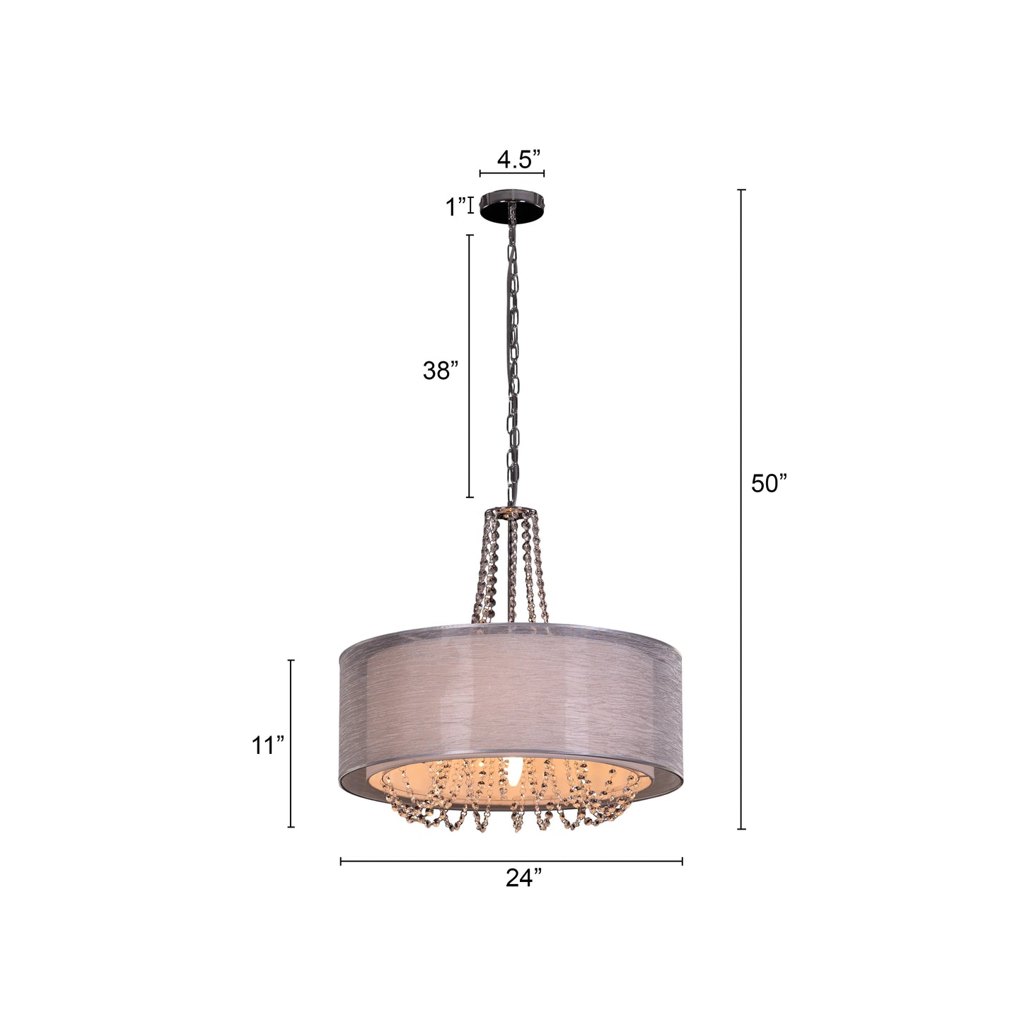 Gorgeous Girl crystal chandelier illuminating a lavish dining room.