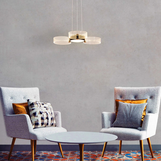 Meet And Greet small chandelier with 3 dimmable LED heads and remote control