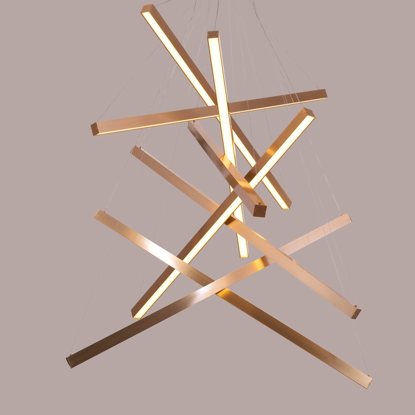 Toast To Tomorrow (Large, Gold, Dimmable LED with Remote Control) Double Height Chandelier