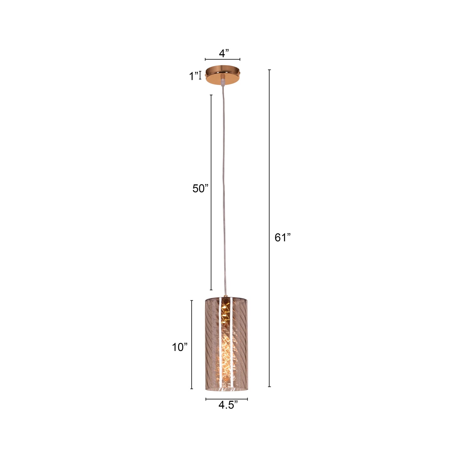 No Words (Smokey Grey, Amber) Glass Pendant Light