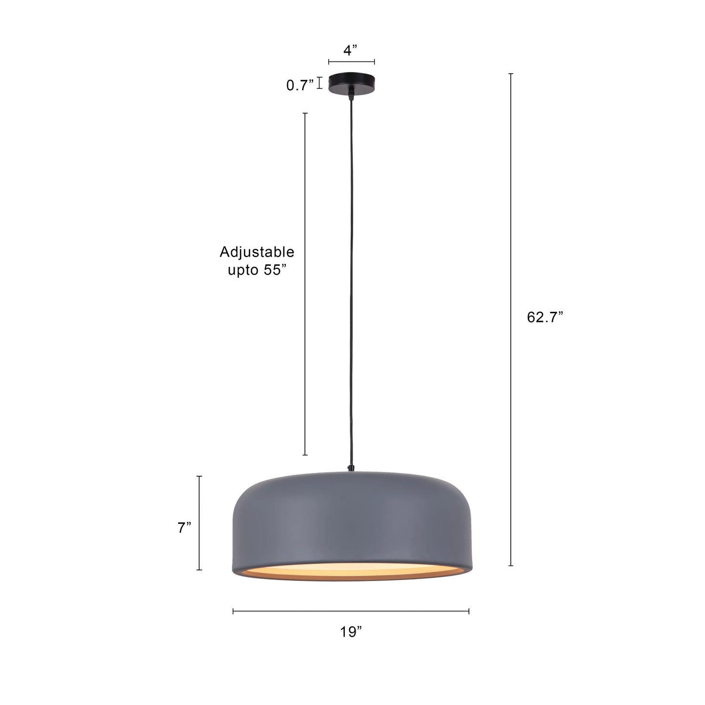 Artistic (19", Smart LED) Pendant Light (3 Smart LED Bulbs Included)
