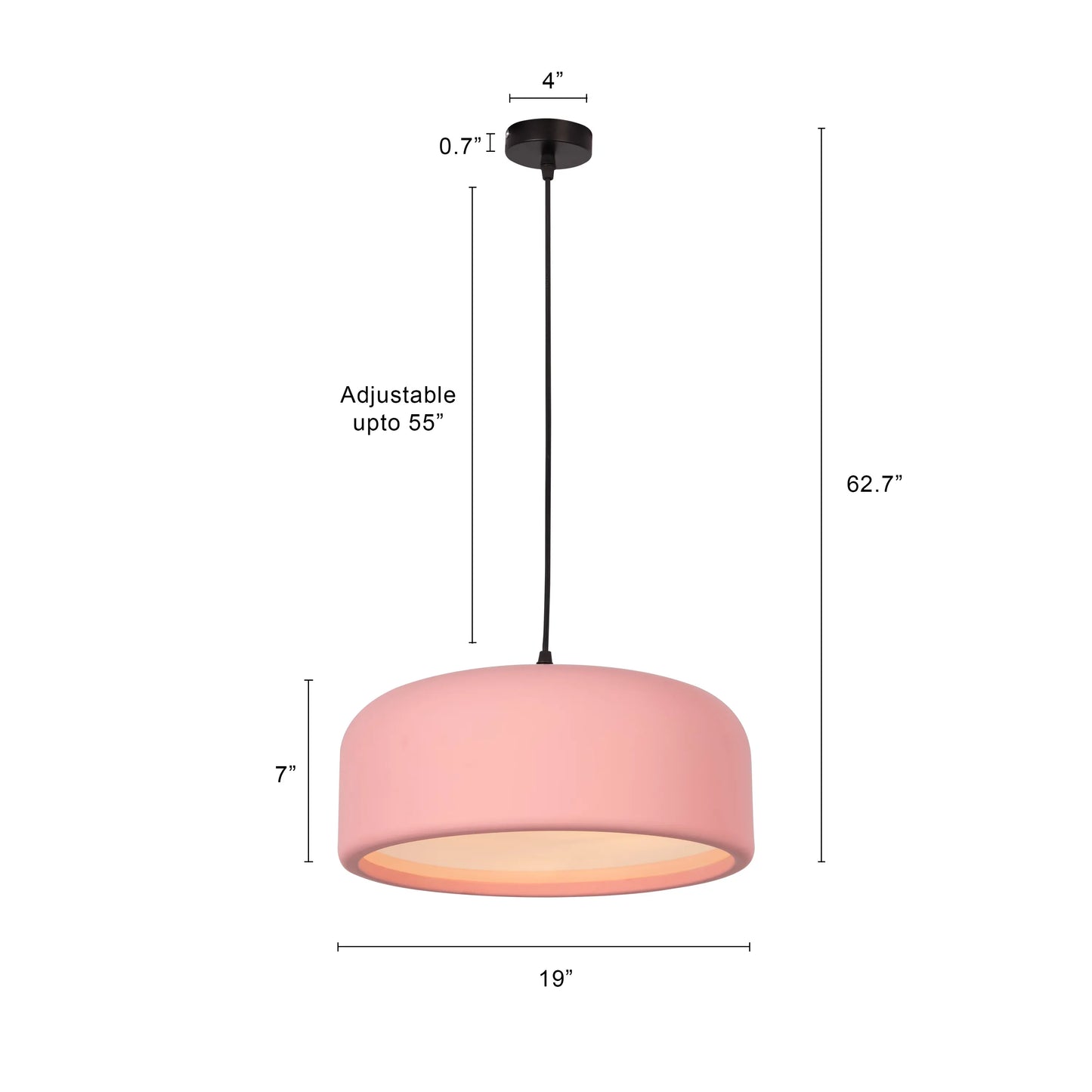 Artistic (19", Smart LED) Pendant Light (3 Smart LED Bulbs Included)