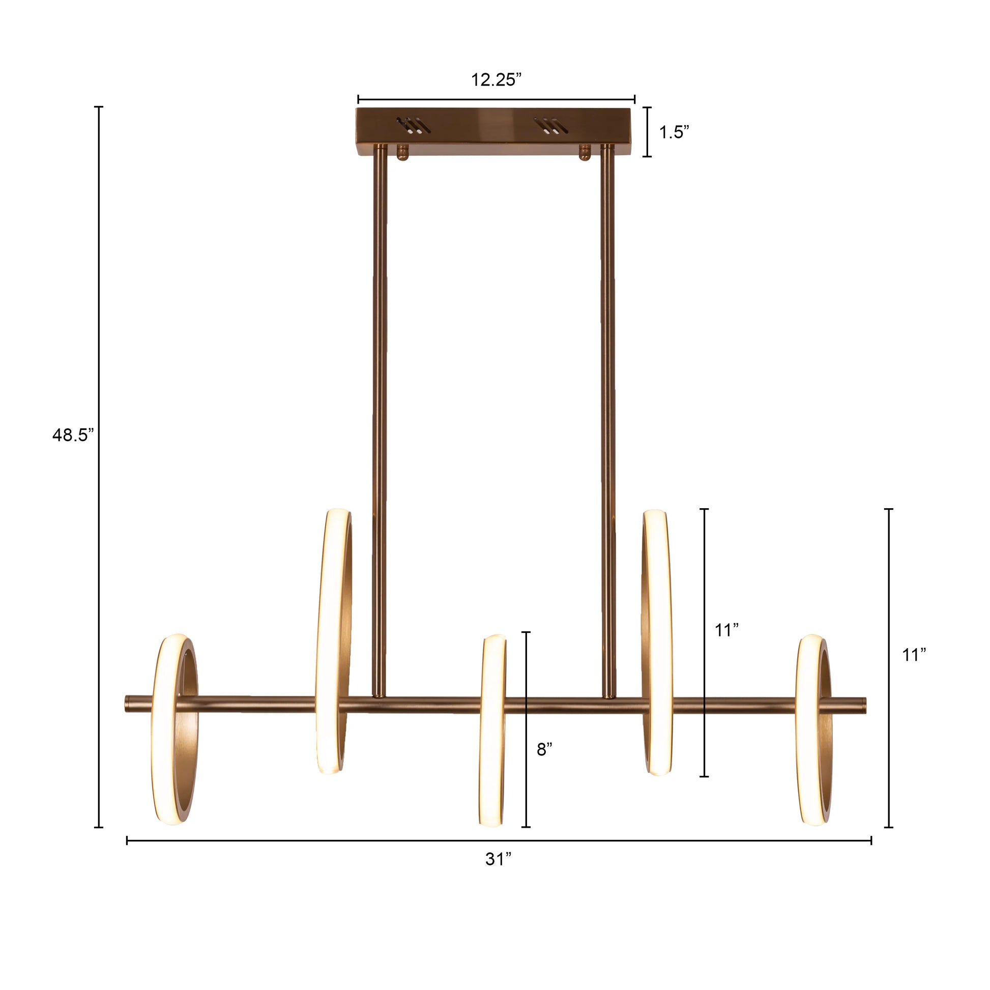 Lifetime To Live Signature Chandelier illuminating a luxurious dining room.