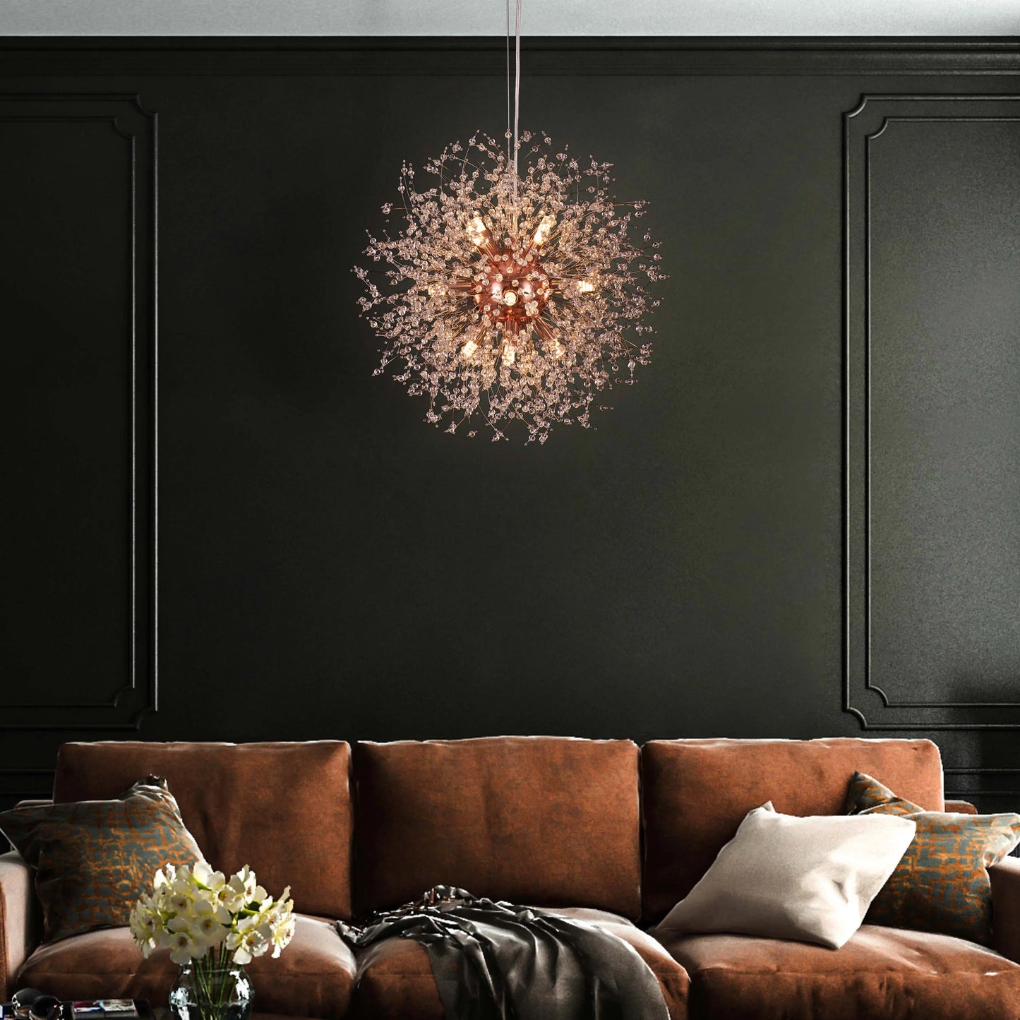 Touch The Clouds (Round, Rose Gold) Crystal Chandelier