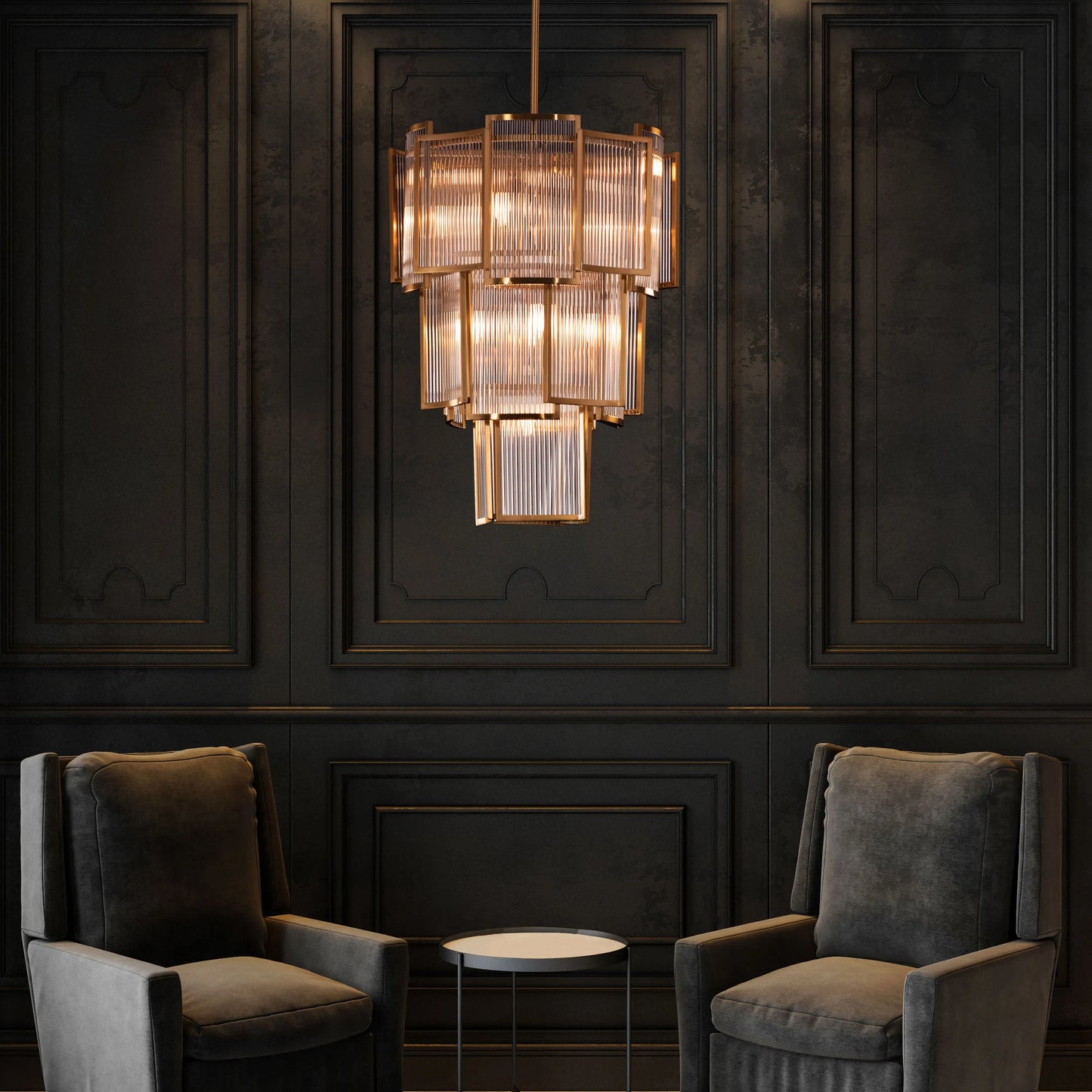 Melrose Place (Gold) Glass Crystal Chandelier