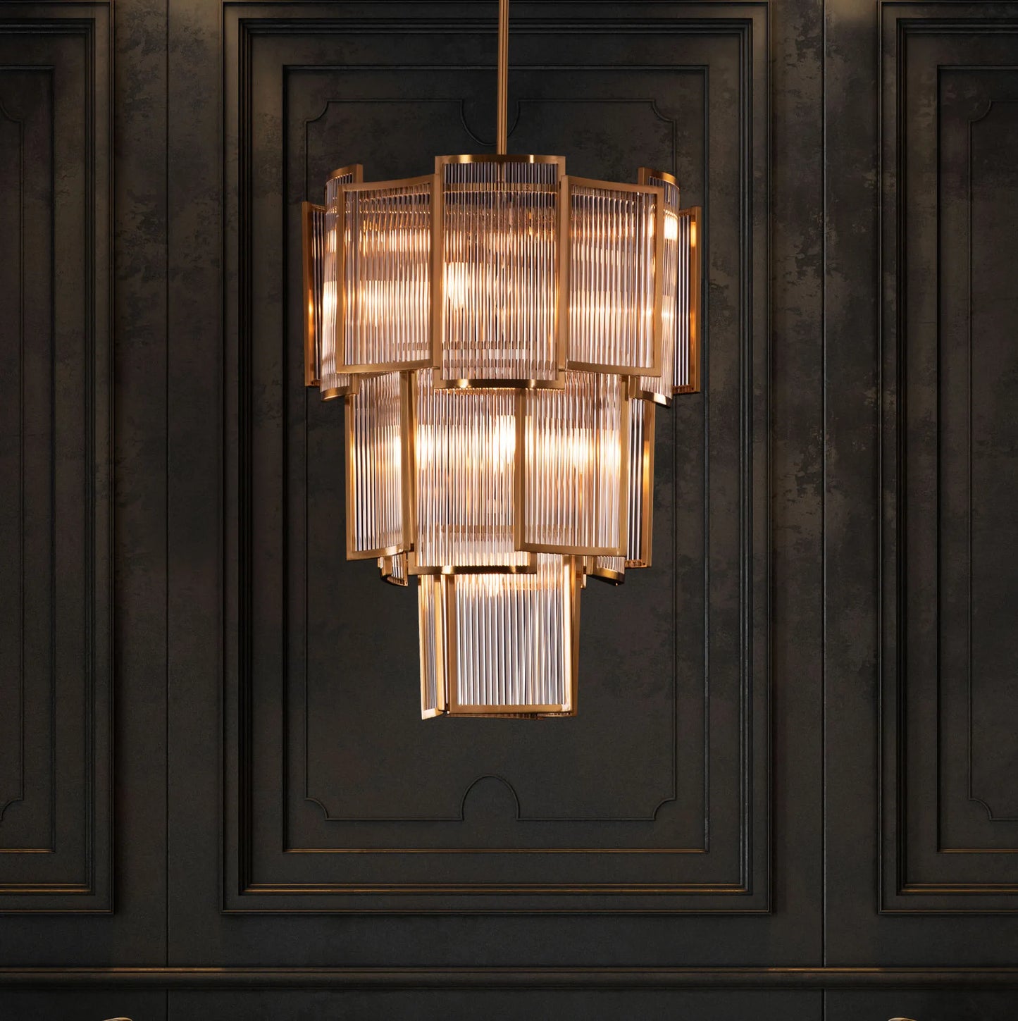 Melrose Place (Gold) Glass Crystal Chandelier