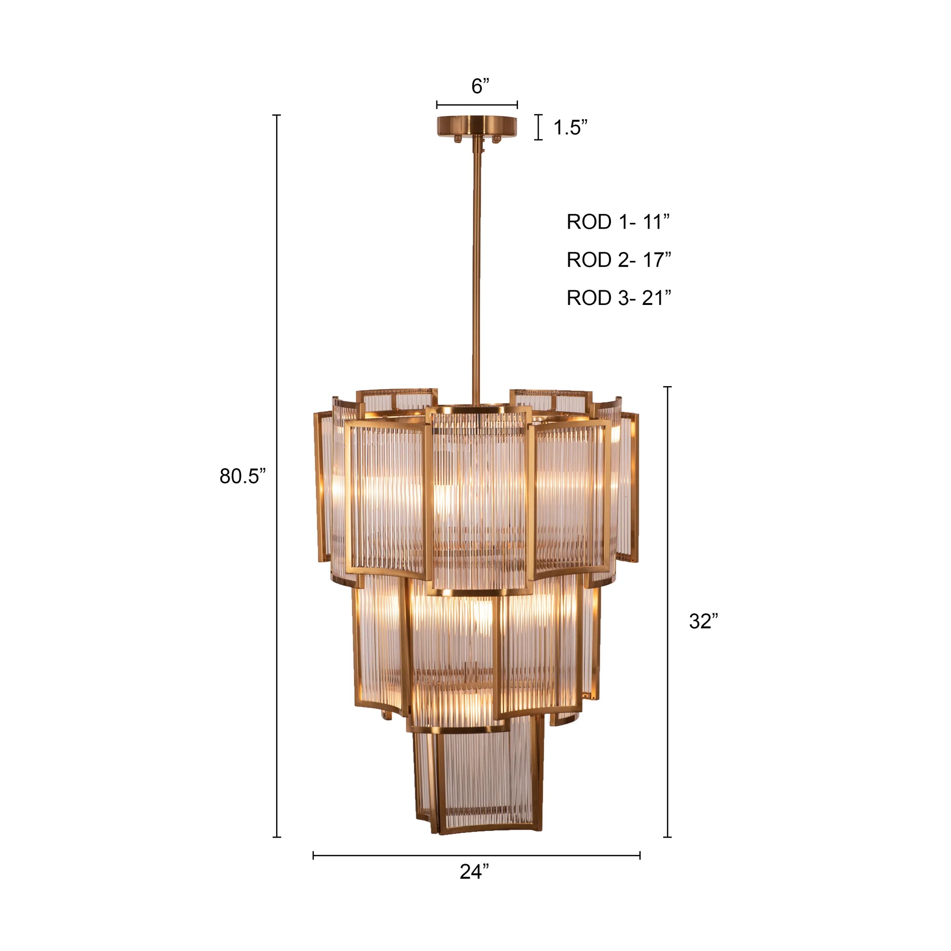 Melrose Place gold chandelier with tiered crystal drops illuminating a luxurious dining room