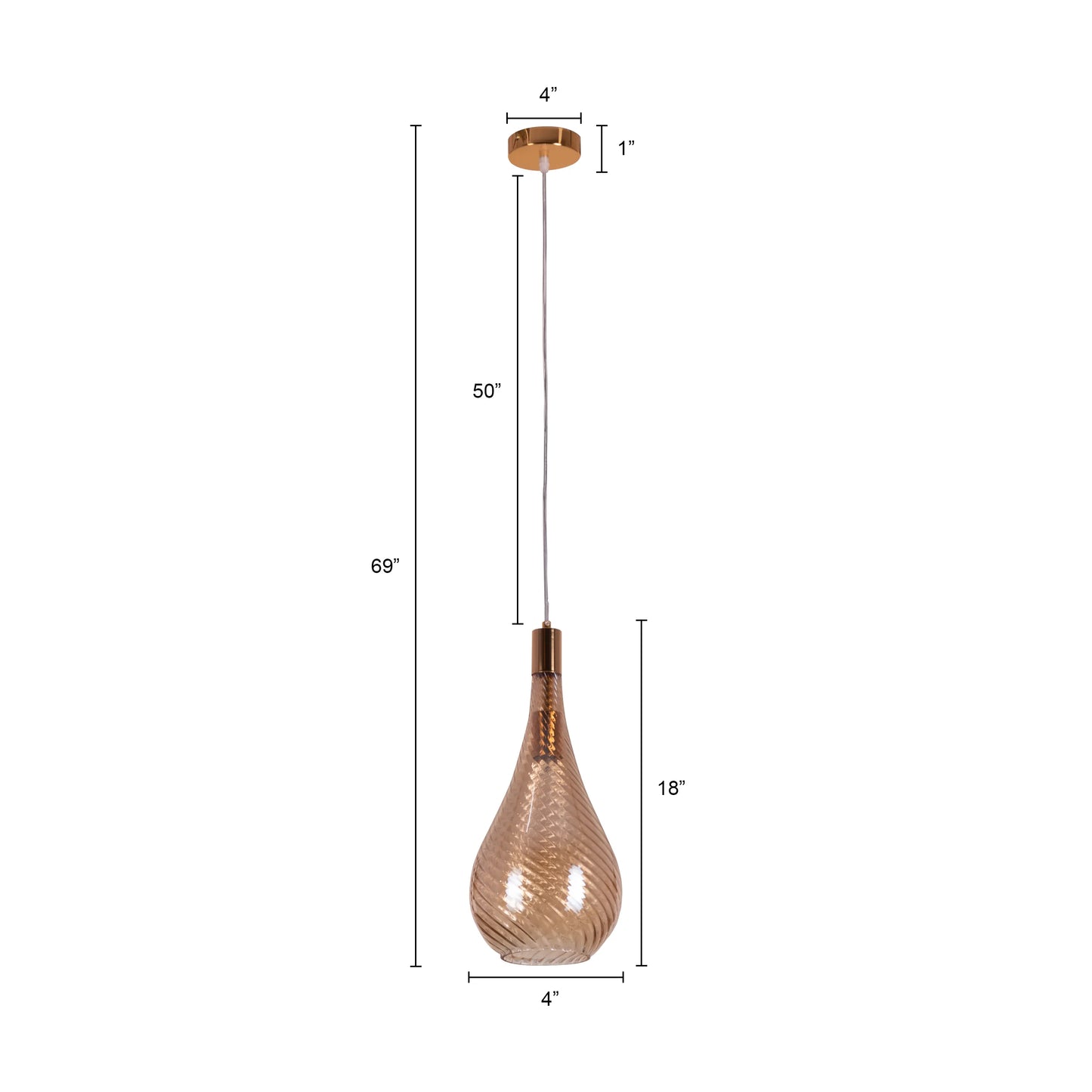 Keep My Love (Amber) Glass Pendant Light