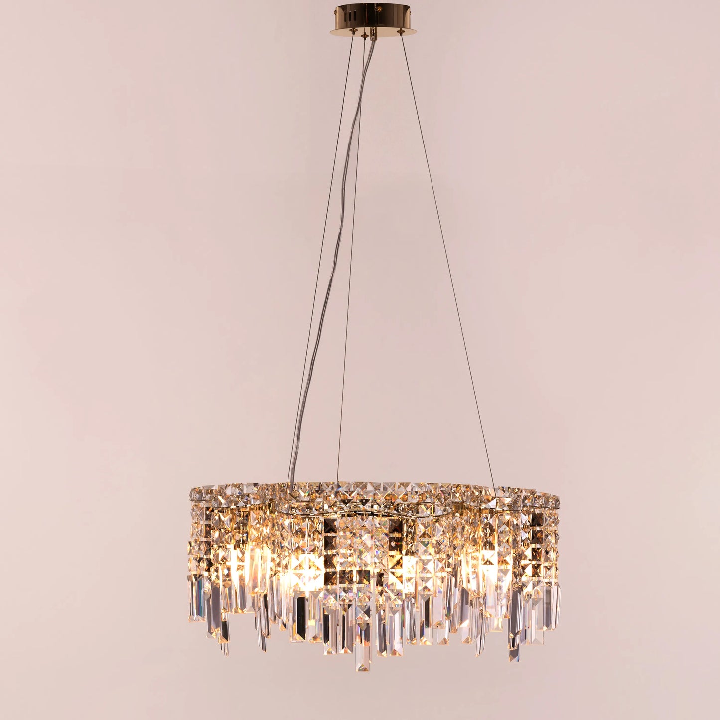 Through The Fire (Round, Gold) Crystal Chandelier