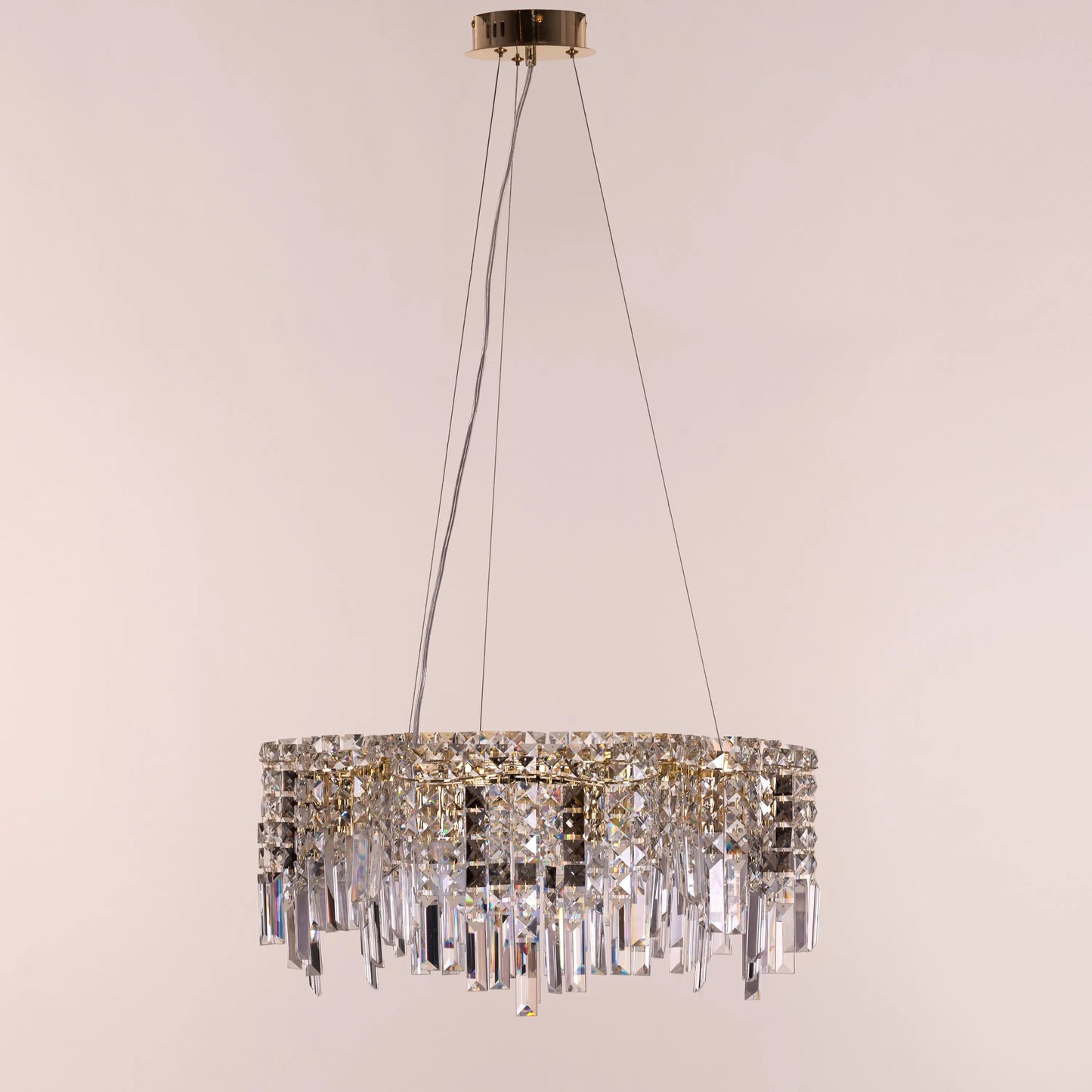 Through The Fire (Round, Gold) Crystal Chandelier