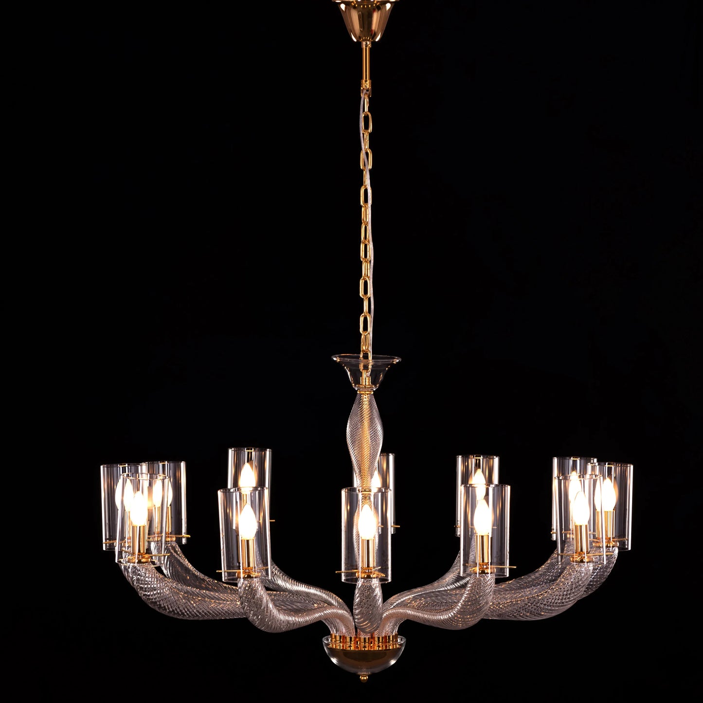 Midnight In Paris (Large, Gold) Glass Chandelier