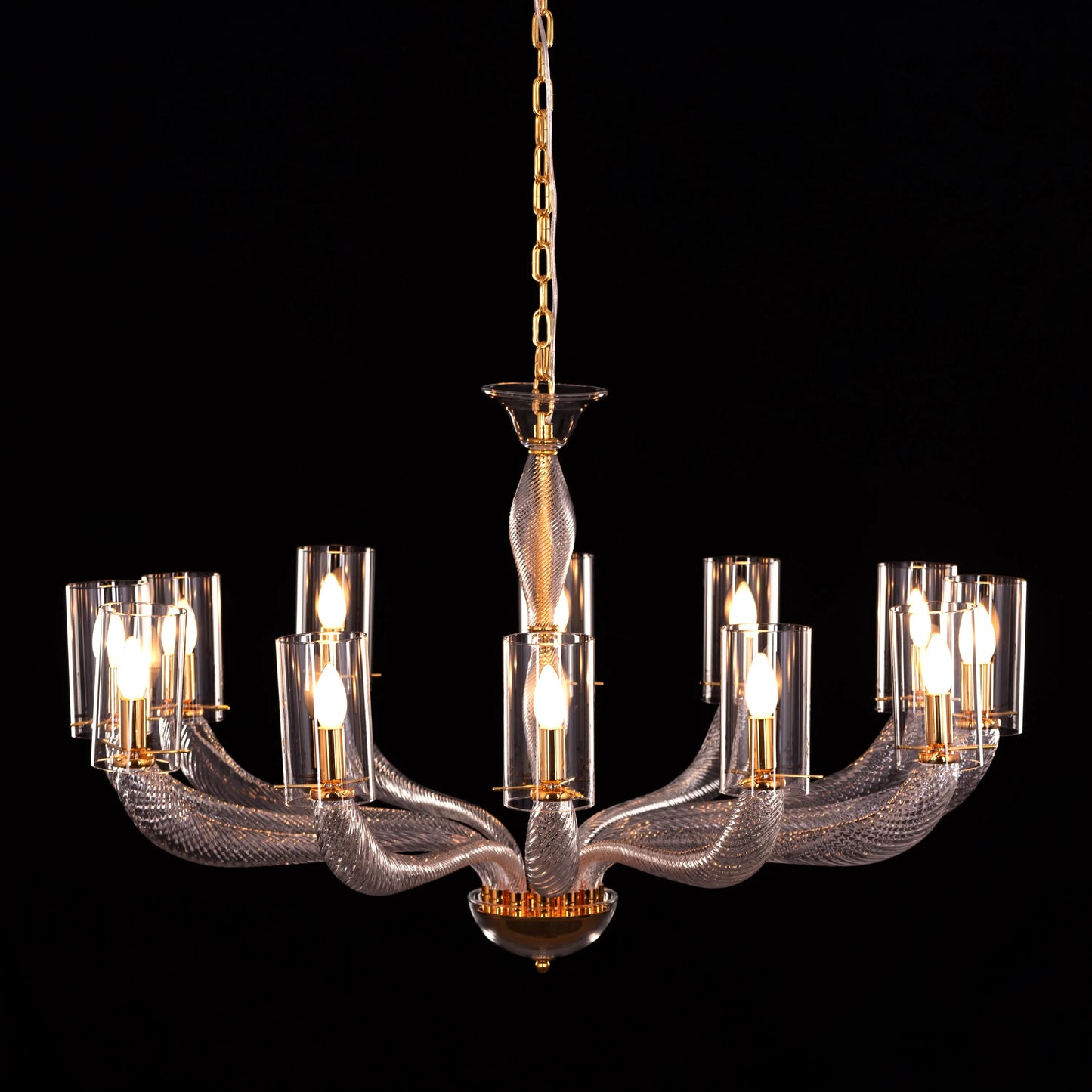 Midnight In Paris (Large, Gold) Glass Chandelier