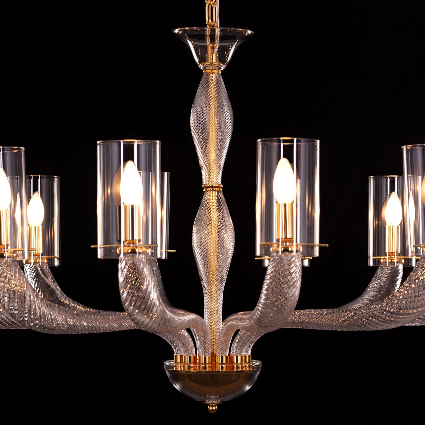 Midnight In Paris (Large, Gold) Glass Chandelier