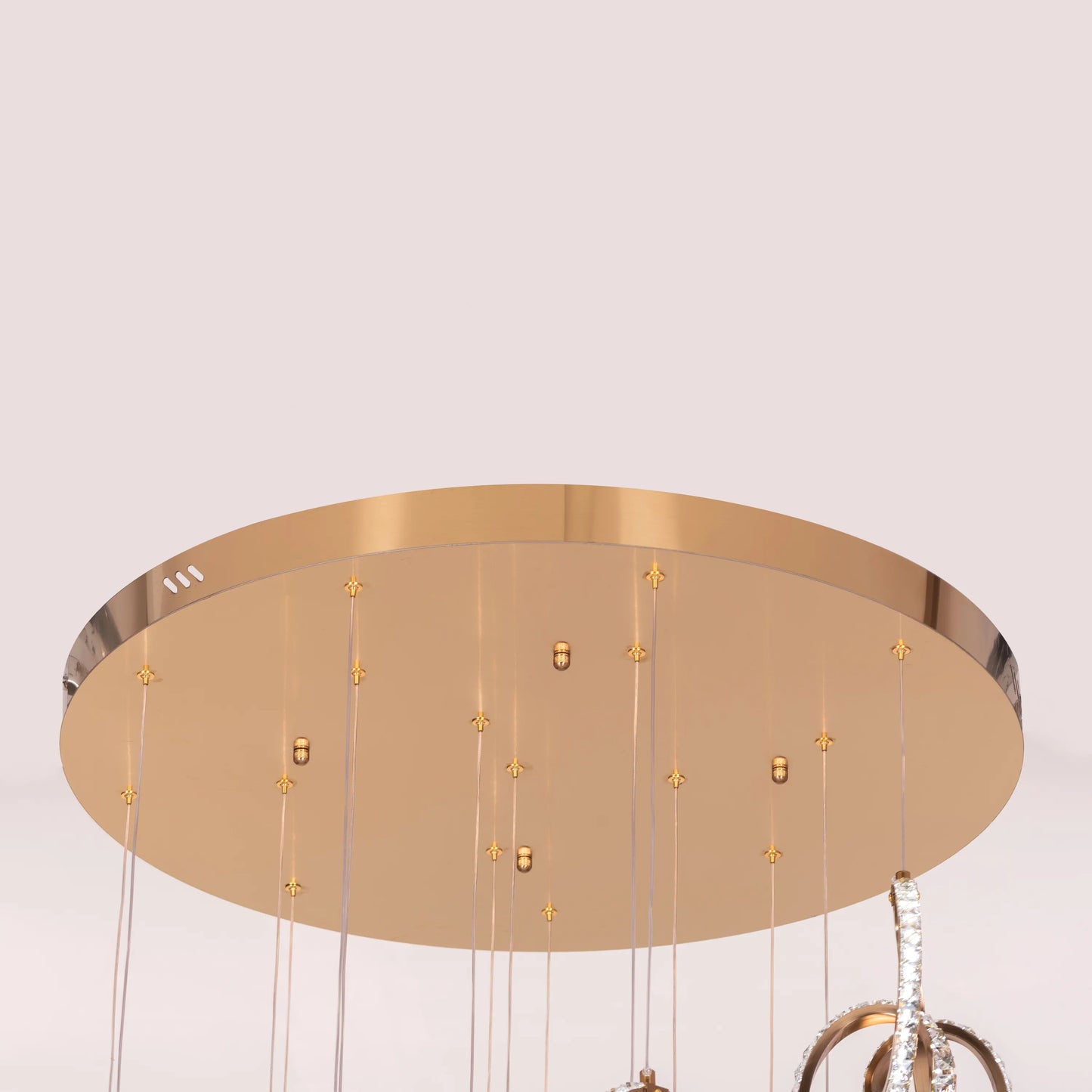 Marry Me (Large, Gold, Dimmable LED with Remote Control) Crystal Double Height Chandelier