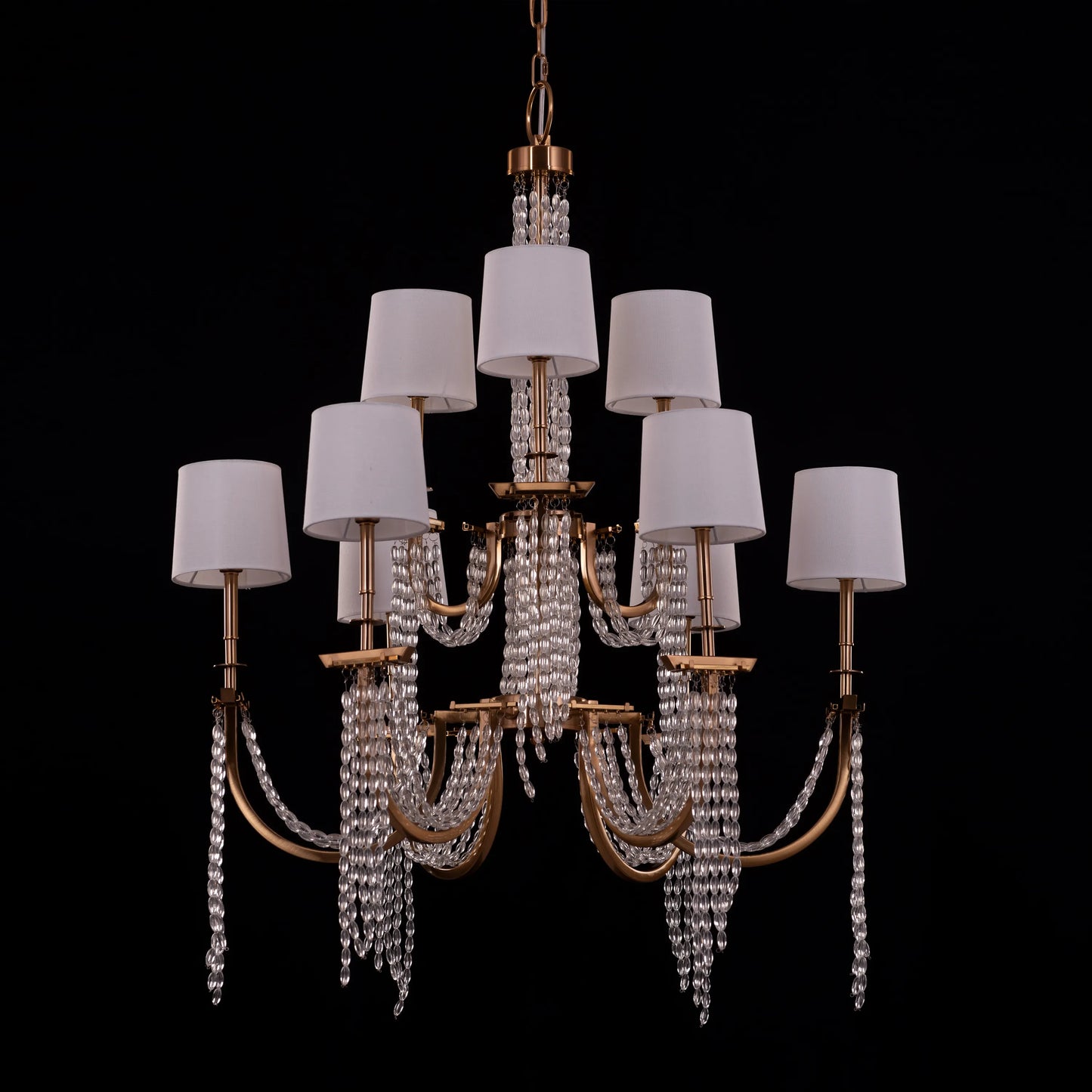 Cupid's Kiss (Gold) Crystal Double Height Chandelier