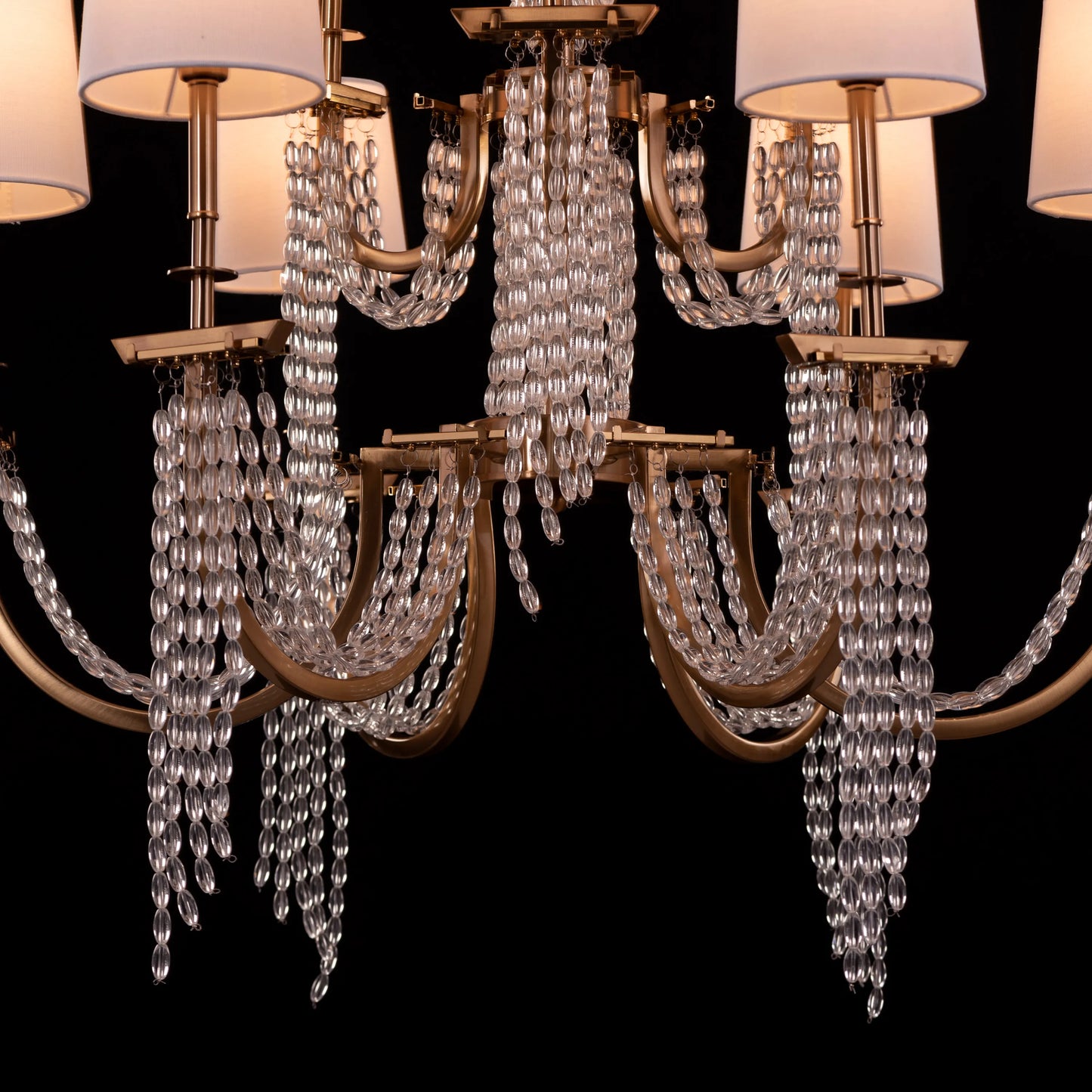 Cupid's Kiss (Gold) Crystal Double Height Chandelier