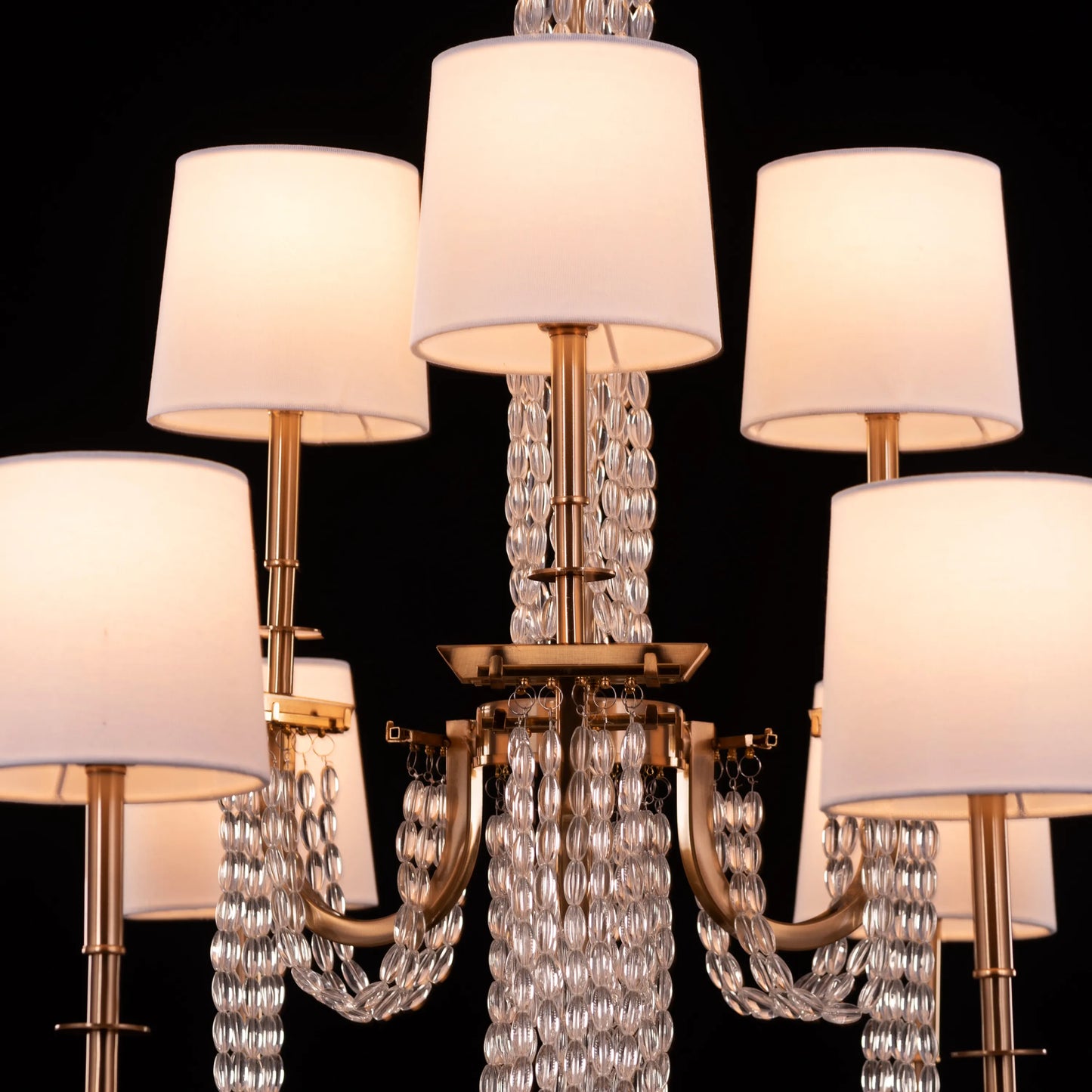Cupid's Kiss (Gold) Crystal Double Height Chandelier