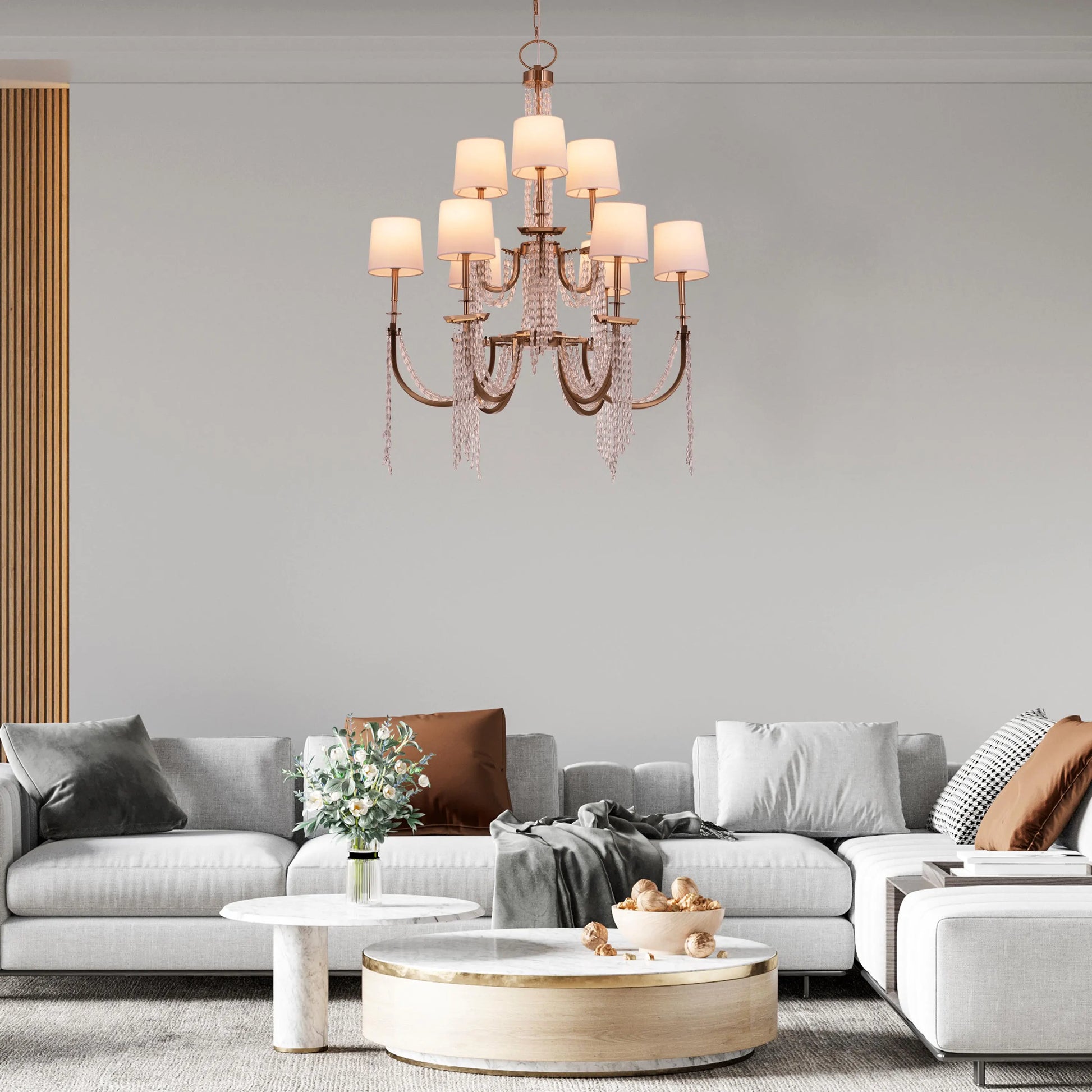 Cupid's Kiss Chandelier in gold finish