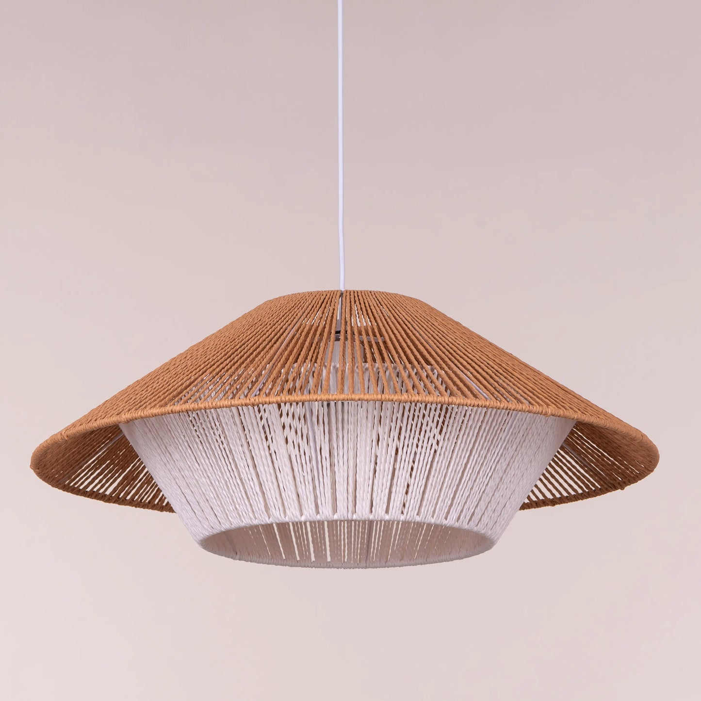 Mean What You Say (Brown, White) Rattan Pendant Light