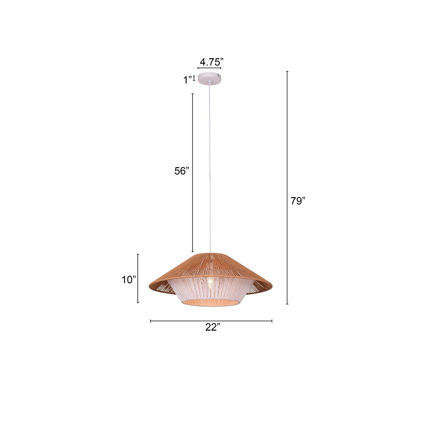 Mean What You Say (Brown, White) Rattan Pendant Light