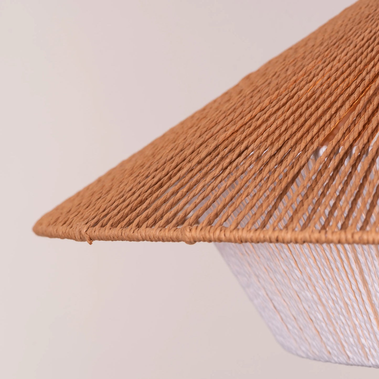 Mean What You Say (Brown, White) Rattan Pendant Light