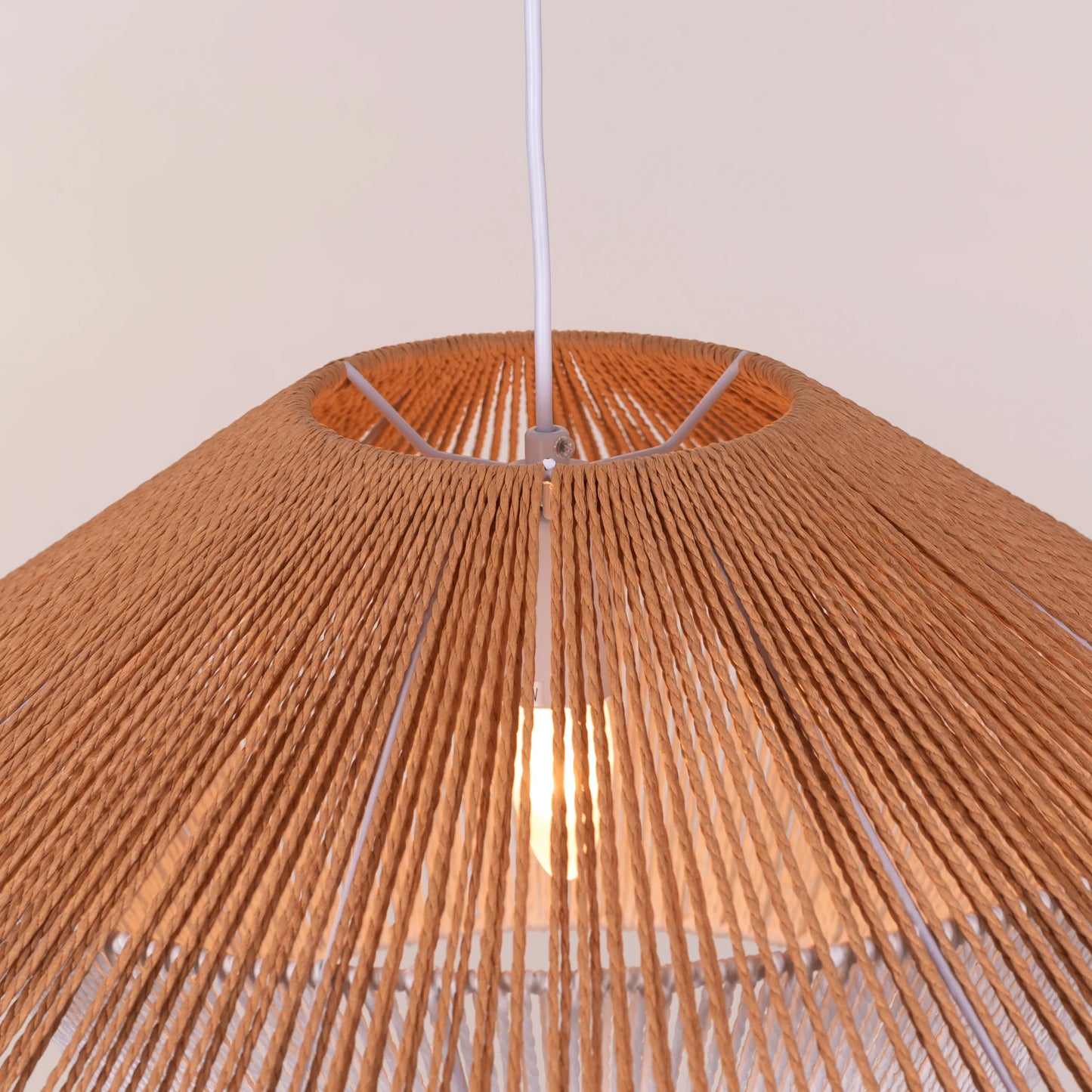 Mean What You Say (Brown, White) Rattan Pendant Light