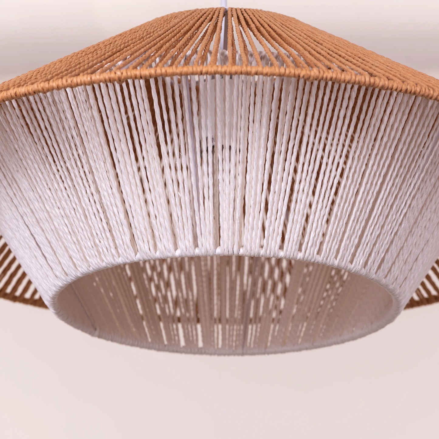 Mean What You Say (Brown, White) Rattan Pendant Light
