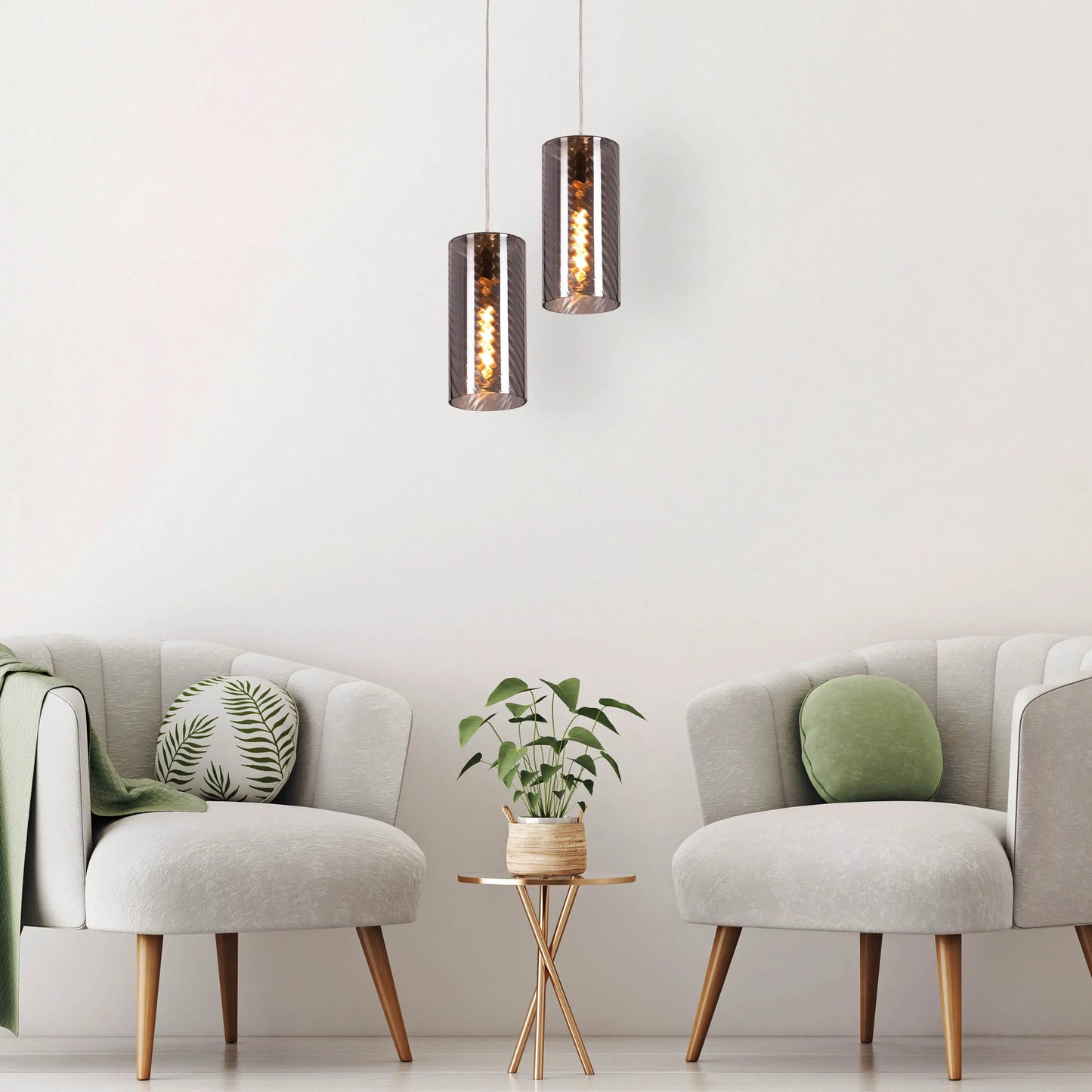 No Words (Smokey Grey, Amber) Glass Pendant Light