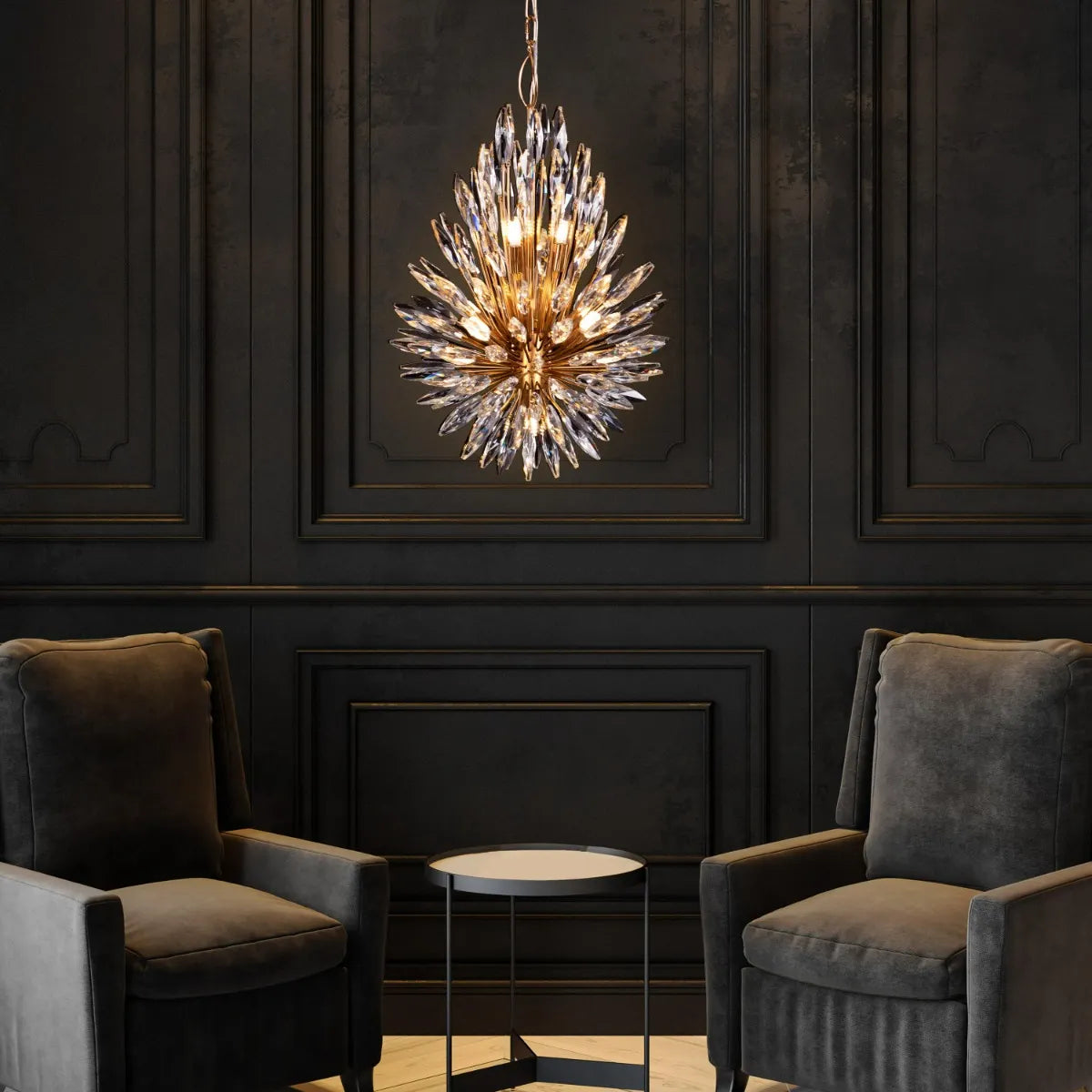 Jewel Of My Heart (Gold) Crystal Pendant Light