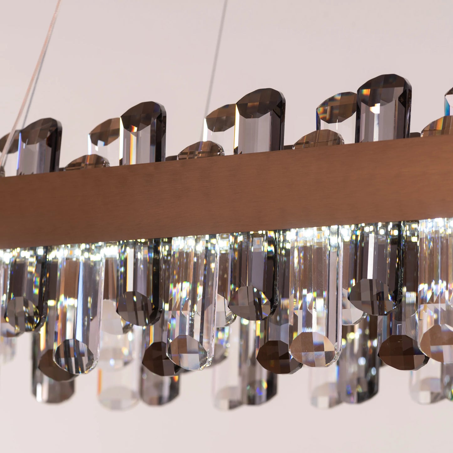 Start From Scratch (Large, Gold, Dimmable LED with Remote Control) Oval Crystal Chandelier