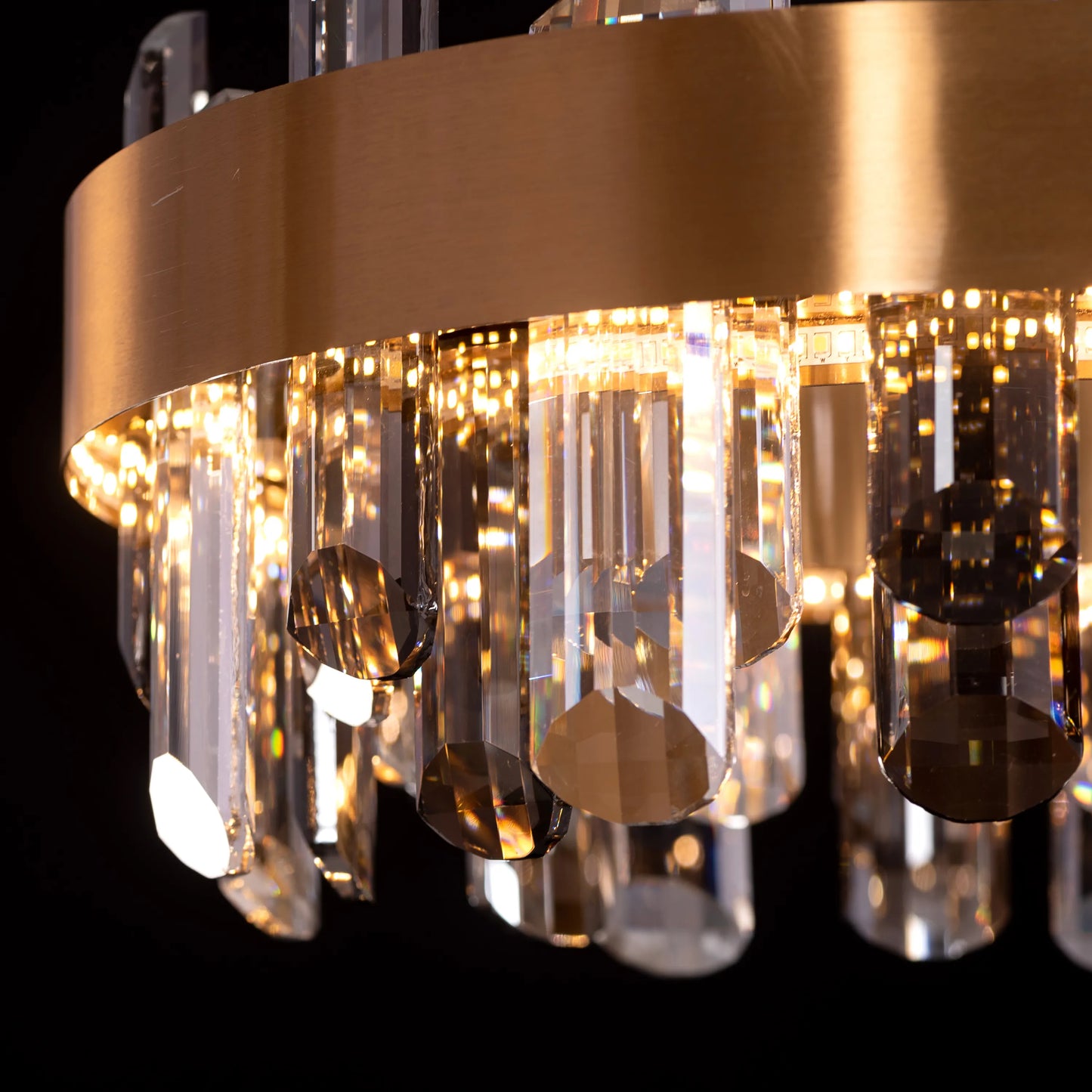 Start From Scratch (Large, Gold, Dimmable LED with Remote Control) Oval Crystal Chandelier
