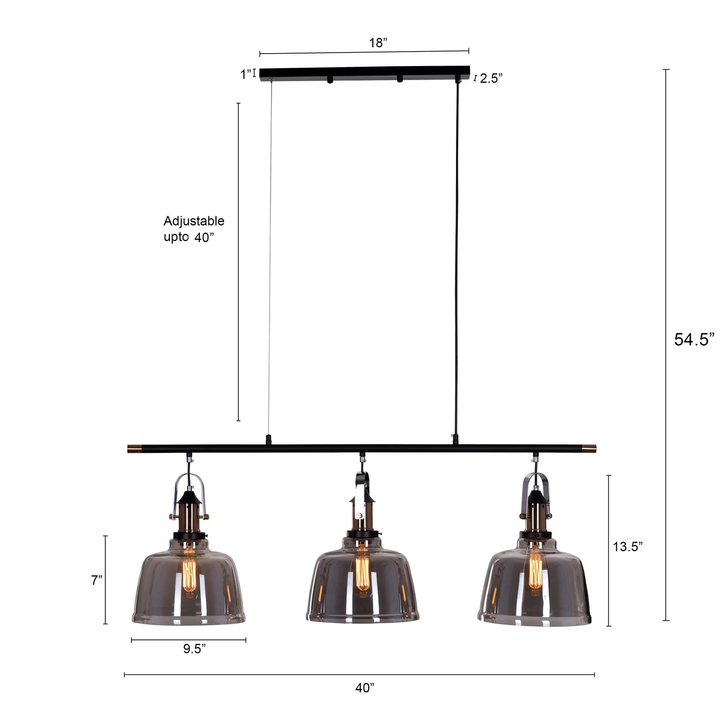 Royal Tea Pendant Light in smokey grey finish