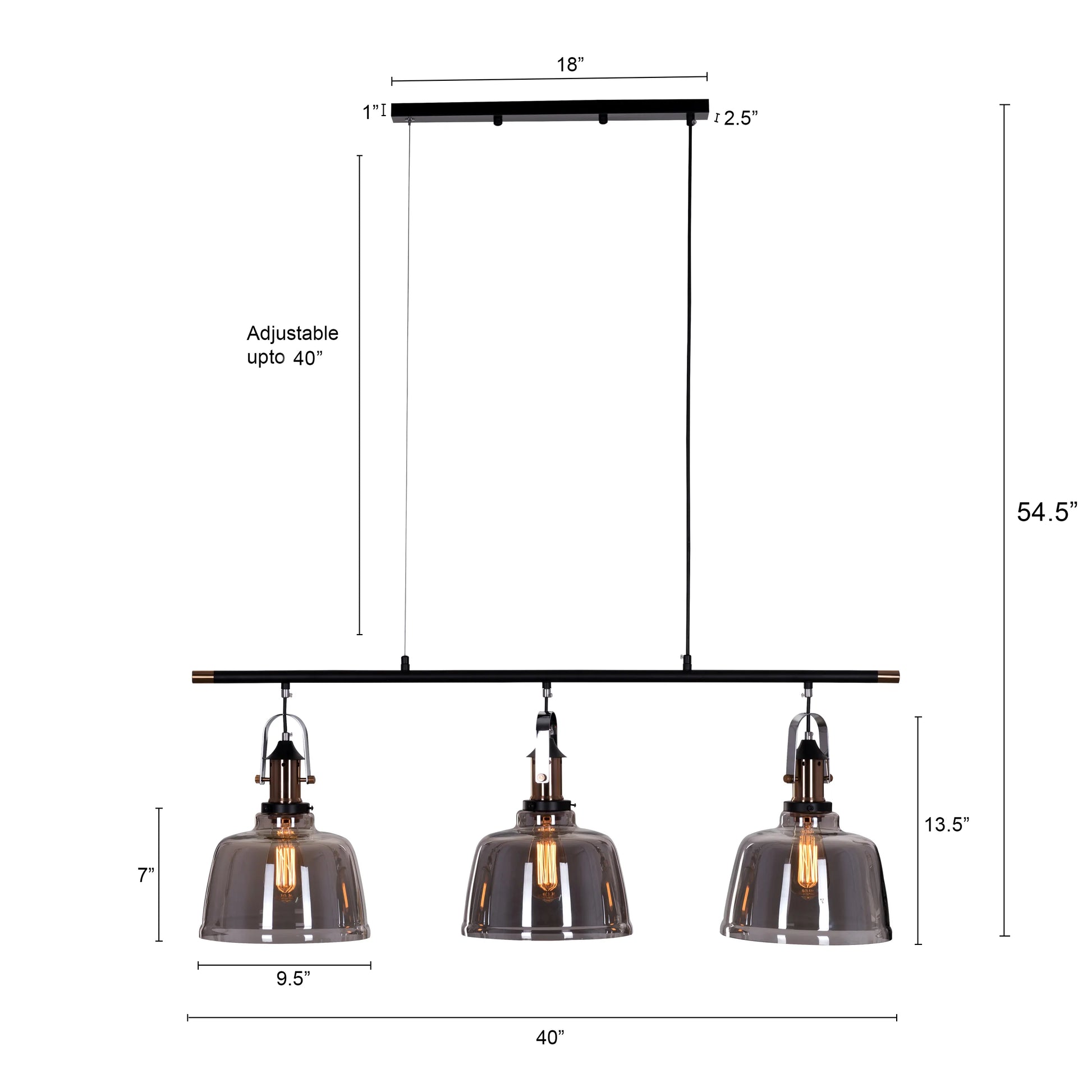 Royal Tea Pendant Light in smokey grey finish