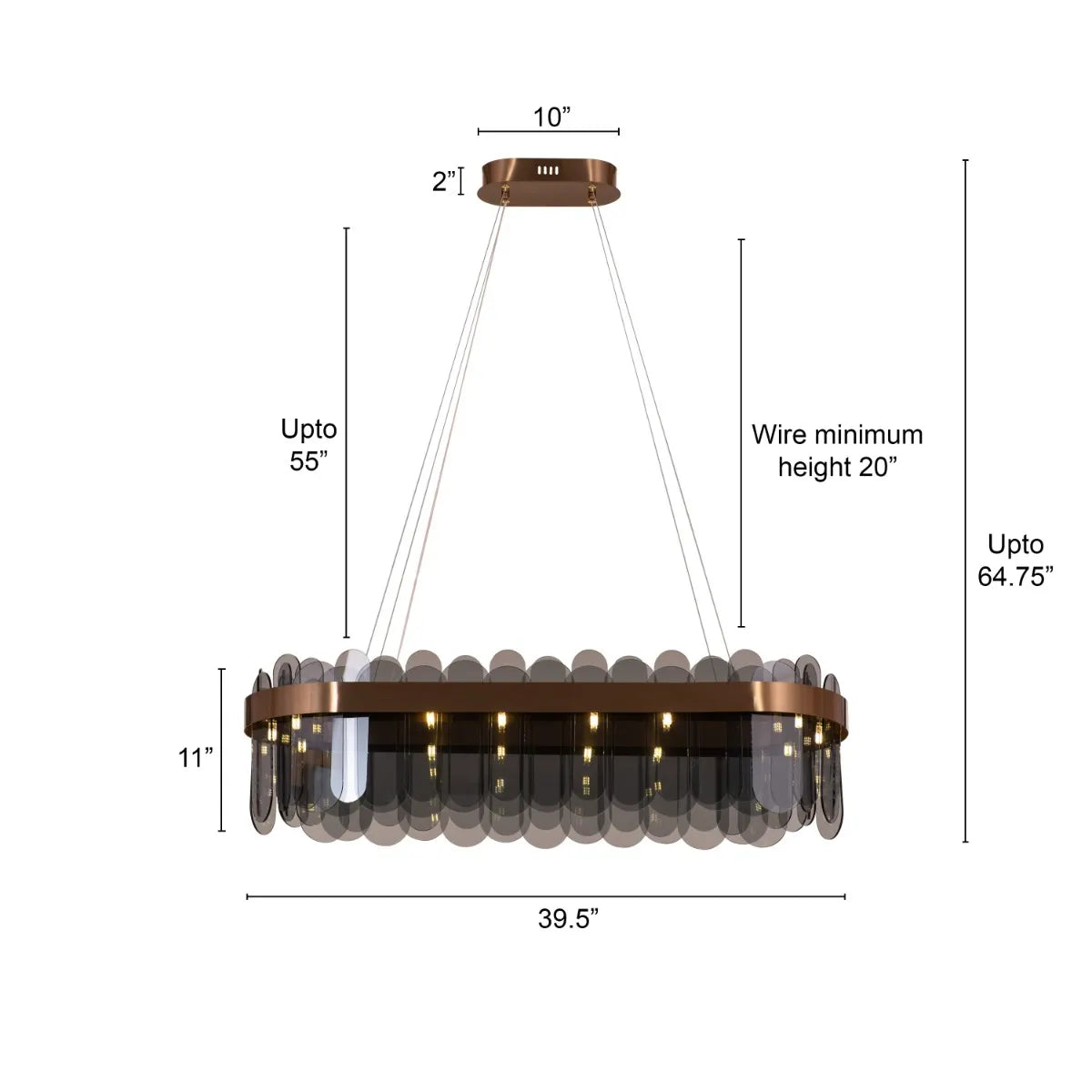 Join The Party Oval Chandelier with crystal accents and sleek metallic finish.