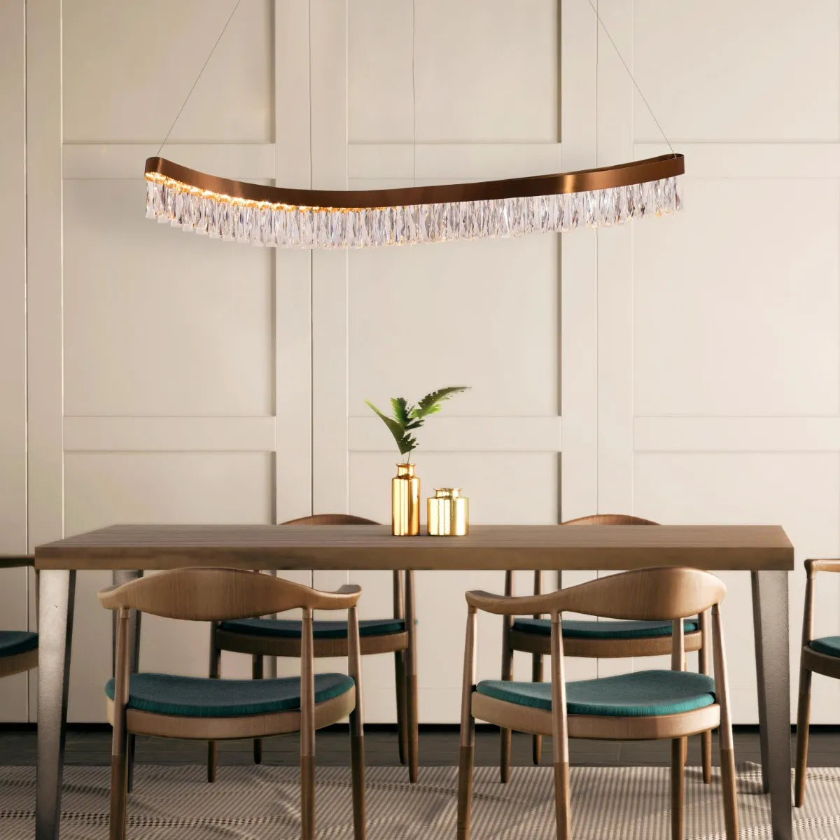 Through The Fire Long Crystal Chandelier